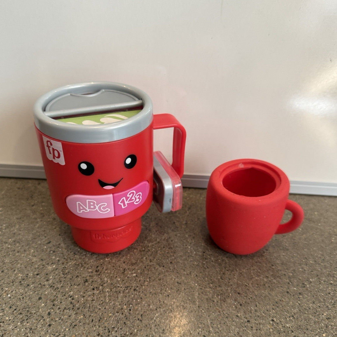 Fisher-Price Red Learning Toy Blender Cup ABC 123 Numbers w/ Small Cup