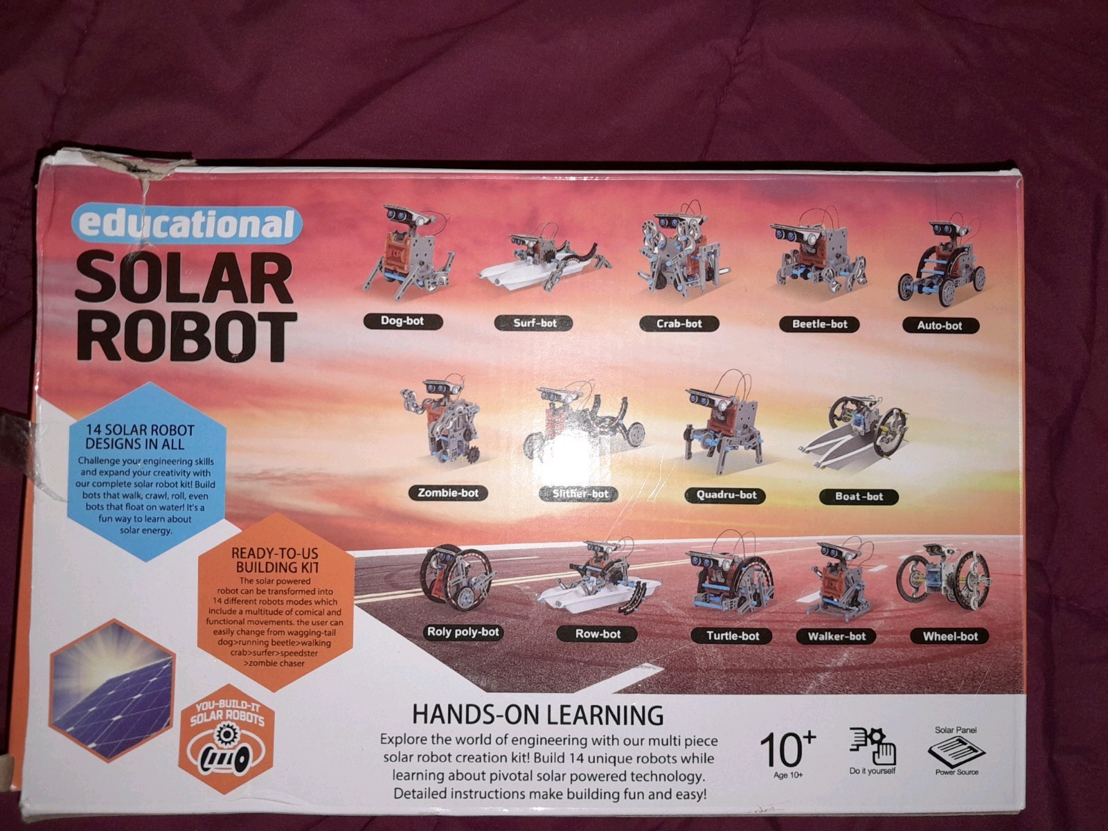 14 in 1 STEM Education Solar Powered Robot Building Kit Science Experiment Toys
