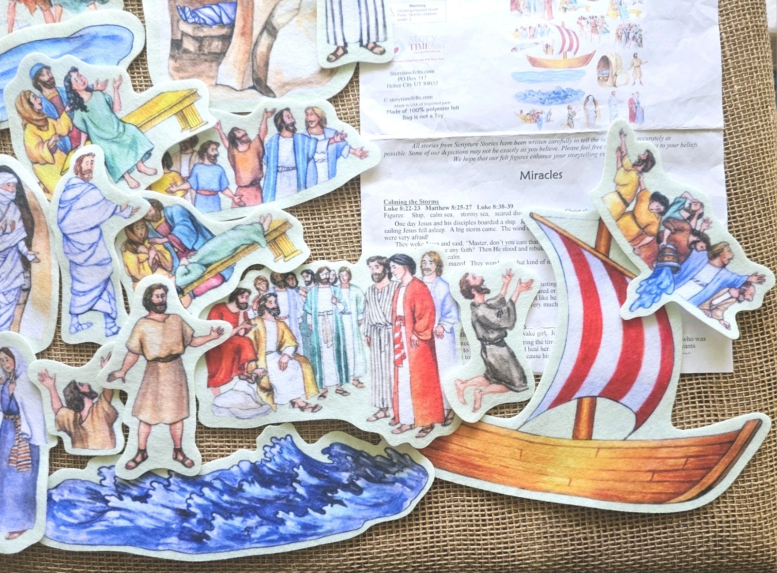 Scripture Stories Story Time 24pc Felts The Miracles Of Jesus Complete Set