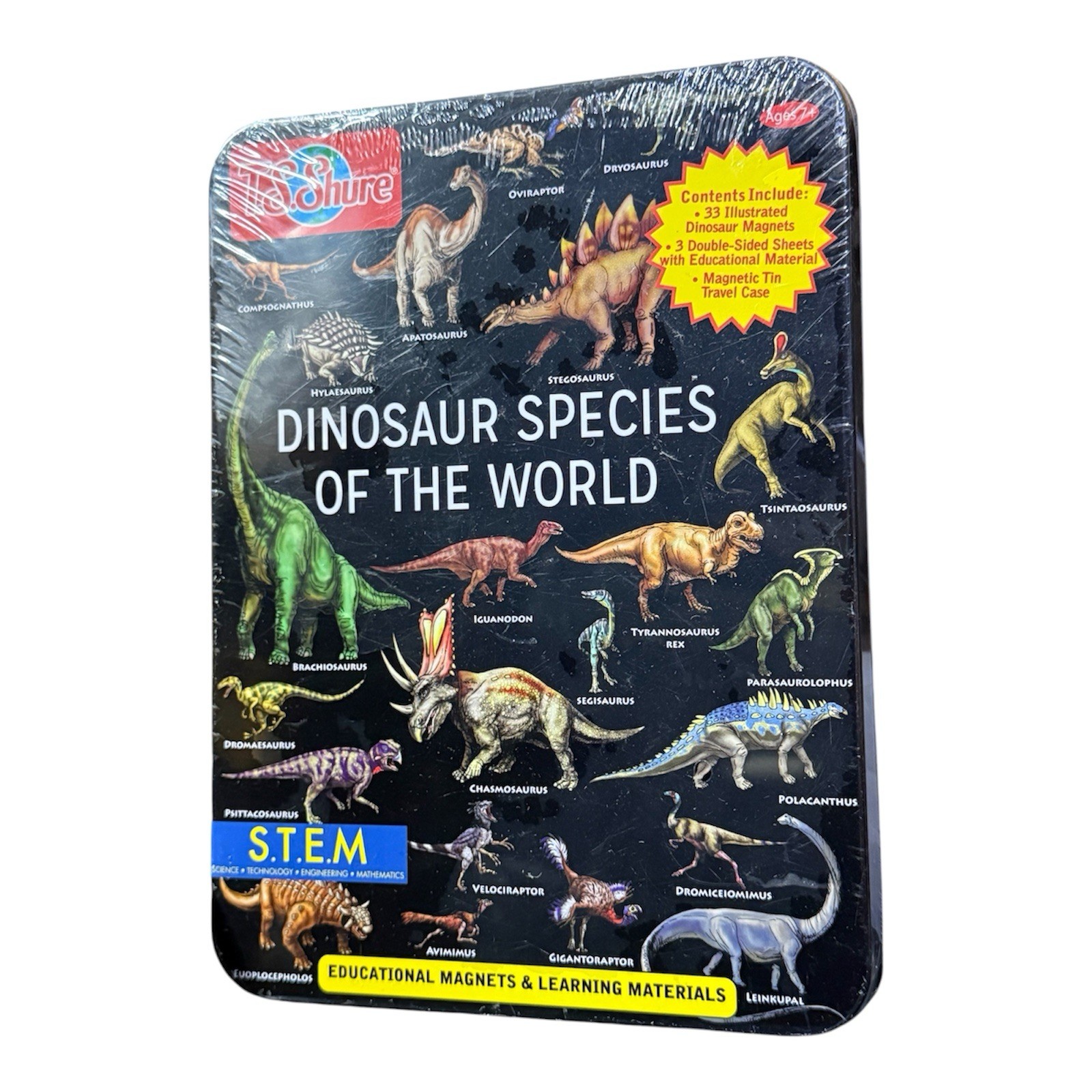 T S Sure Dinosaur Species of the World Educational Magnets STEM Home School NEW
