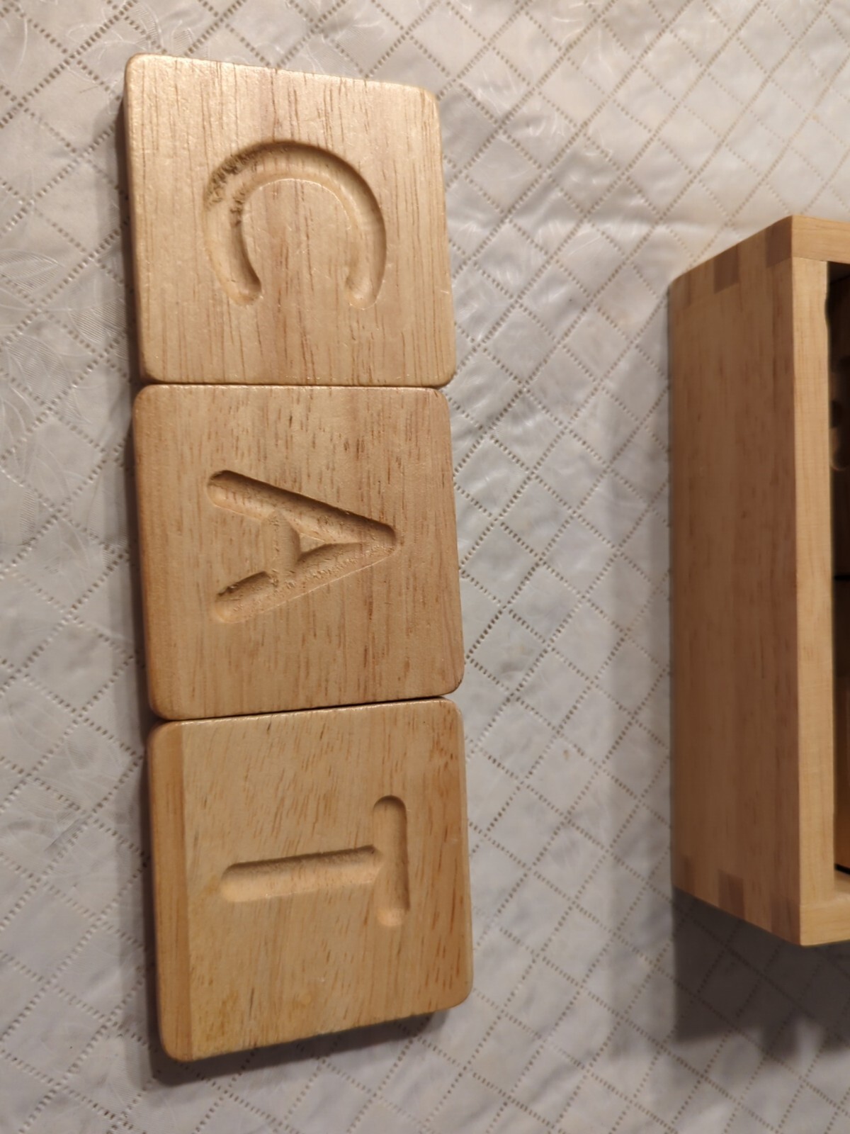 Solid Beechwood Alphabet Tracing Blocks, Learning Letter Formation, Double-Sided