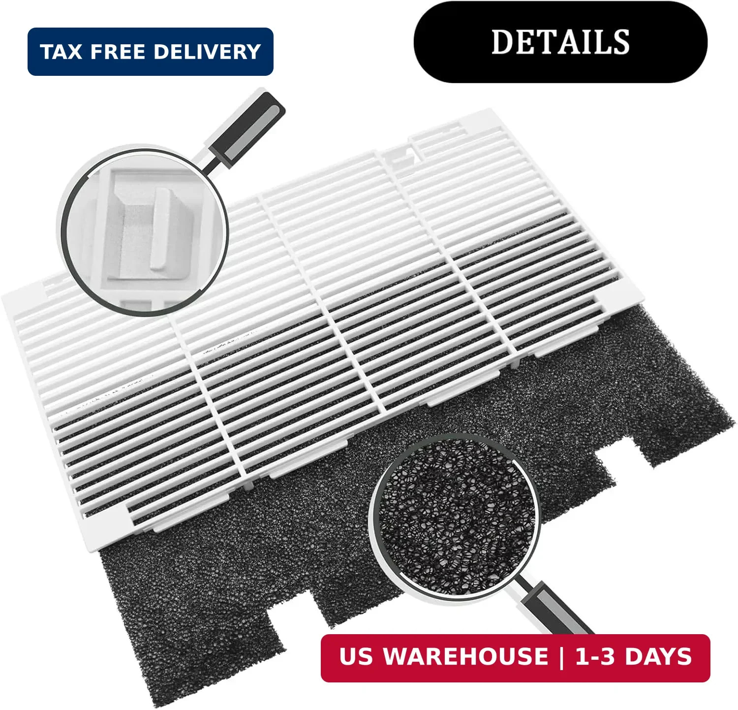 Dianrui 2 PCS RV A/C Vent Cover for Dometic AC Cover Replacement, 14.1″ x 7.7″ D