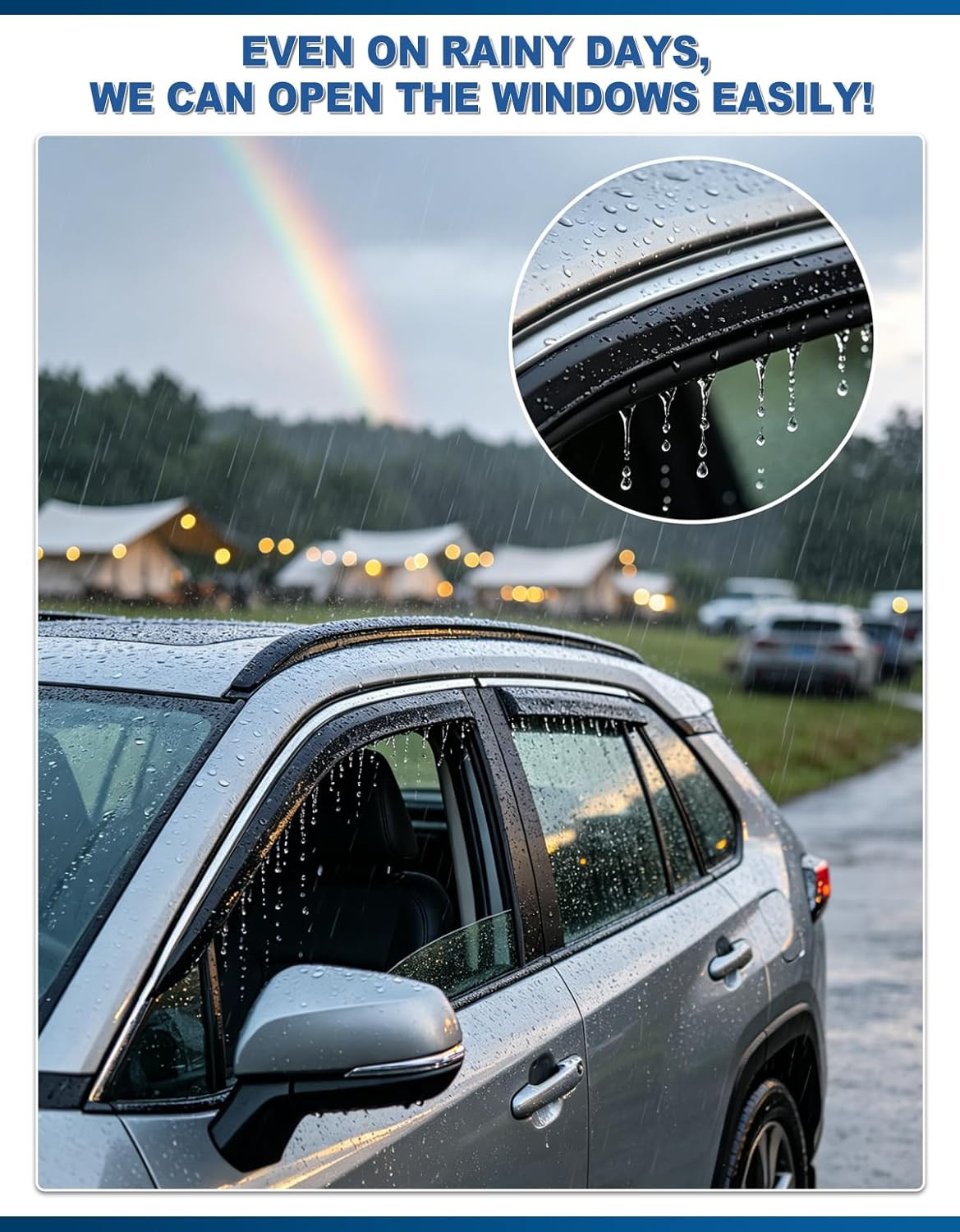 In-Channel Window Rain Guards Fit for Ford Explorer 2020 2021 2022 2023 2024 202