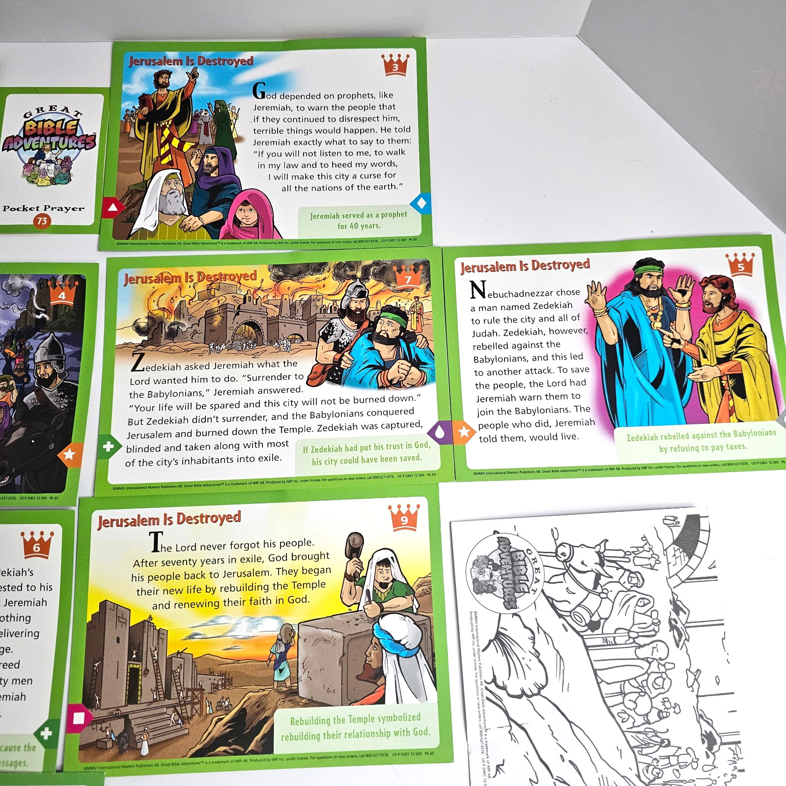 56 Pk Great Bible Adventures Bible Fun Cards Kid Sunday School Jesus Many Sealed