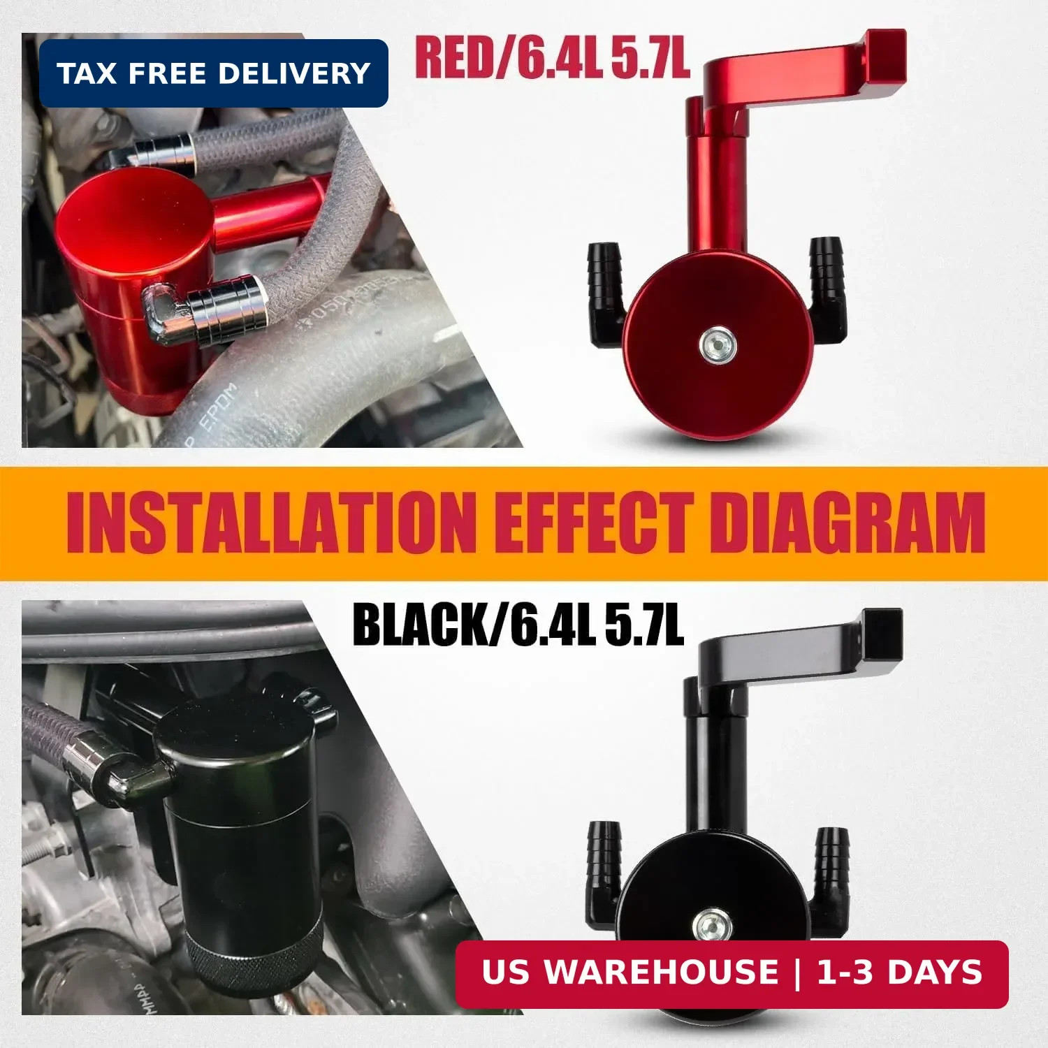 RANSOTO Oil Catch Can 5.7L 6.4L HEMI Compatible with 2011-up Dodge Charger Chall
