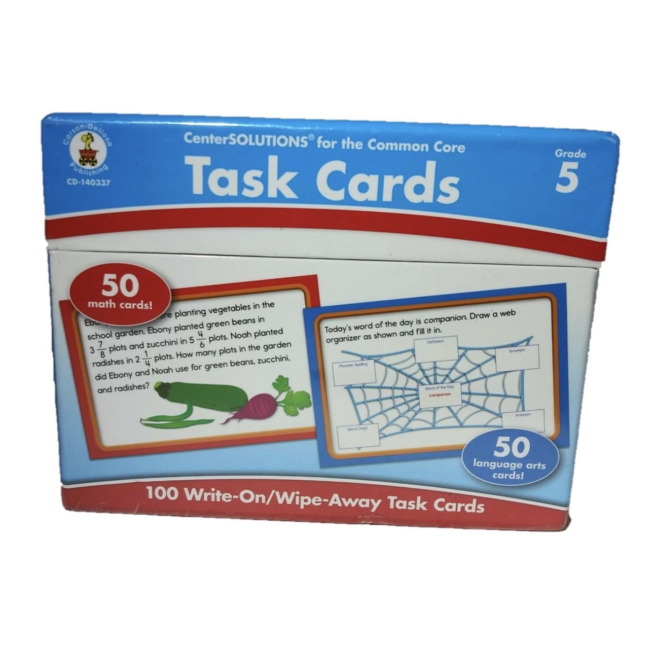 CarsonDellosa Task Cards Learning Cards Grade 5