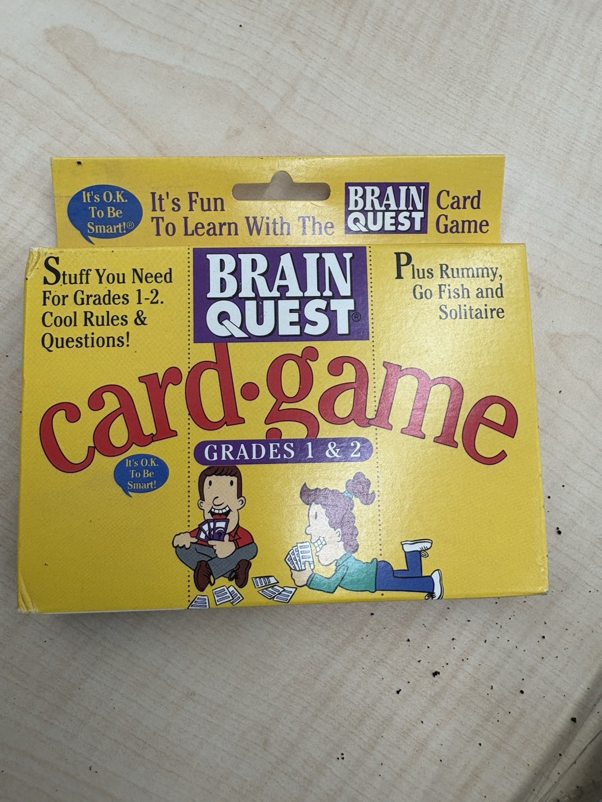 Brain Quest Card Game 1996 Rummy/Go Fish/Solitaire Grades 1-2