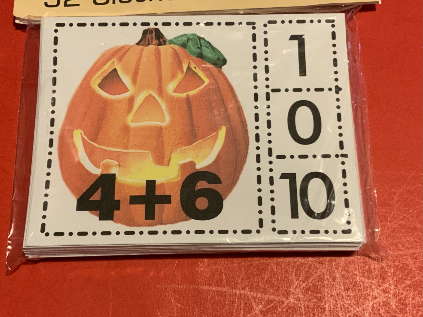 JACK-O-LANTERN – Addition – Cards for Learning Center 52 Cards Teaching supplies