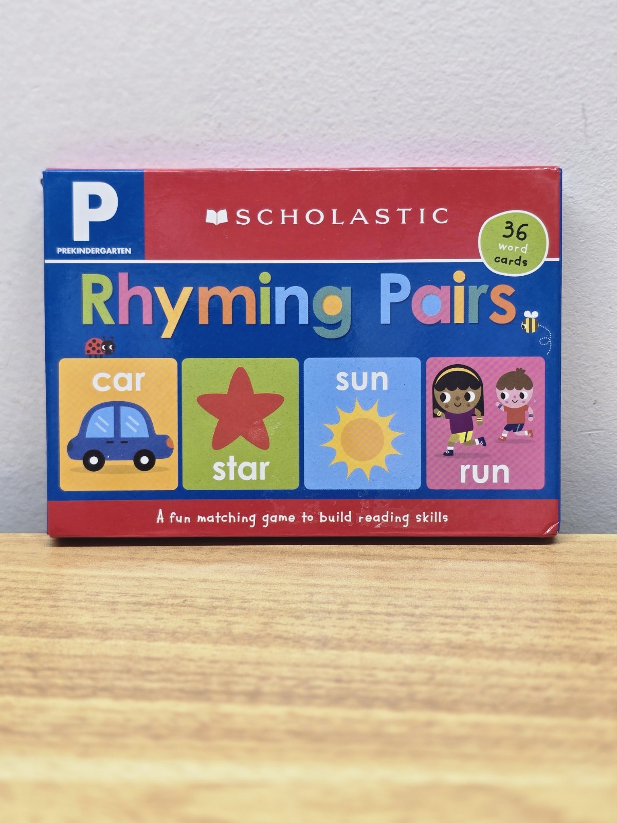 Scholastic Rhyming Pairs Matching Game Pre K Learning Cards 36 Word Cards