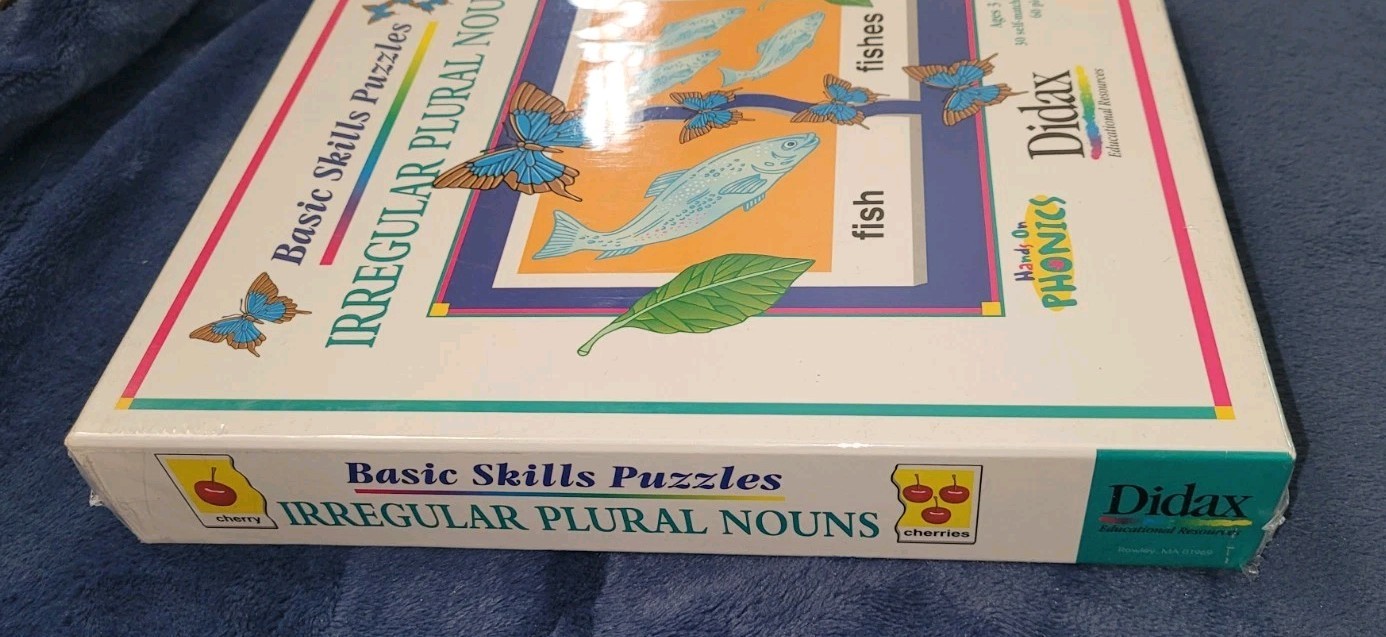 Didax Basic Skills Puzzles Irregular Plural Nouns Hands On Phonics ~ age 3+ New