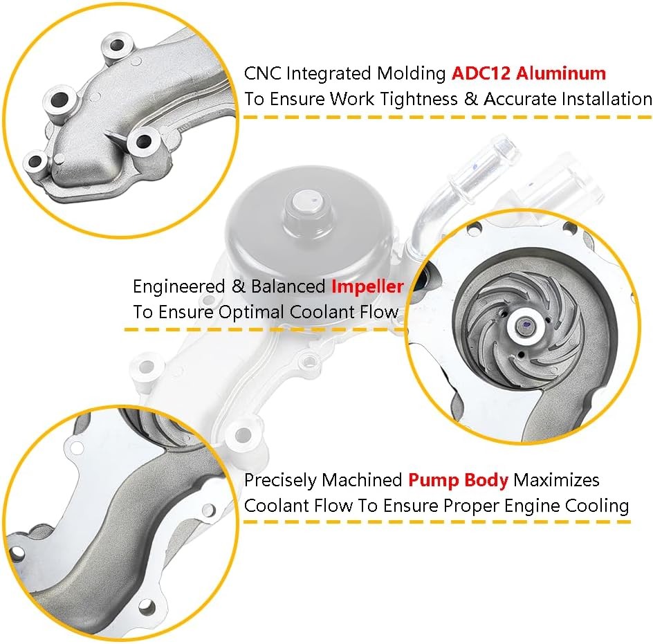 AW6169 Water Pump w/Gasket | Fit for Chrysler 200 300 Town&Country, Dodge Avenge