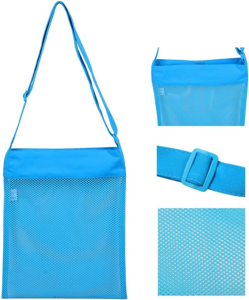 Colorful Mesh Beach Bags 11.4 x 13.7inch Breathable Sea Shell with…