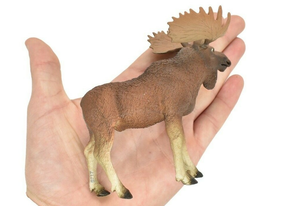 Moose Bull Toy Model Plastic Replica Forest Animal, Kids Educational 5″ F349
