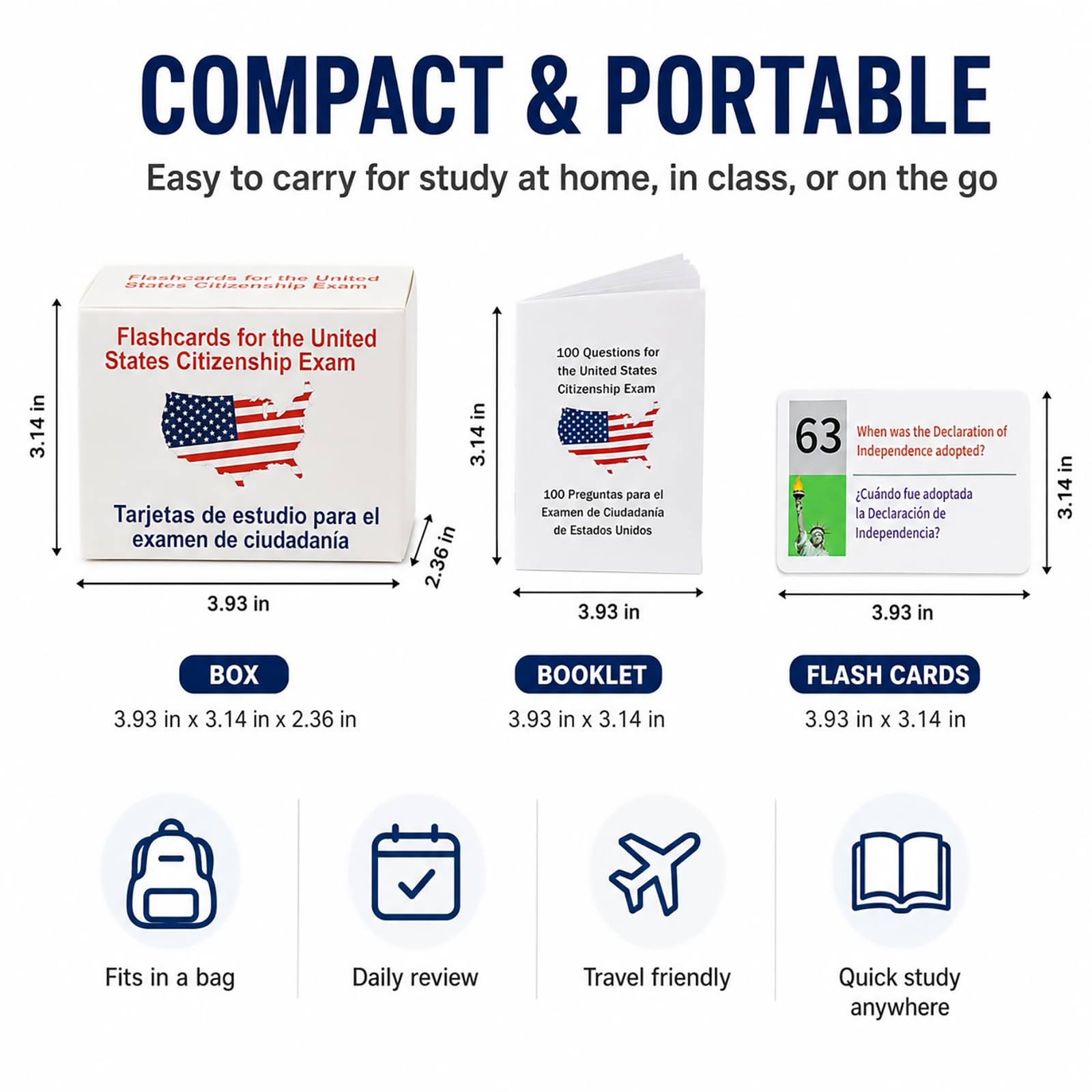 Tarjetas Para La Ciudadania 2026 De Las 100 Preguntas，U.S. Citizenship Flash
