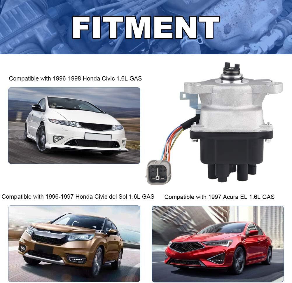 JDMON Ignition Distributor Compatible with Honda Civic 1996-1998,Civic del Sol S