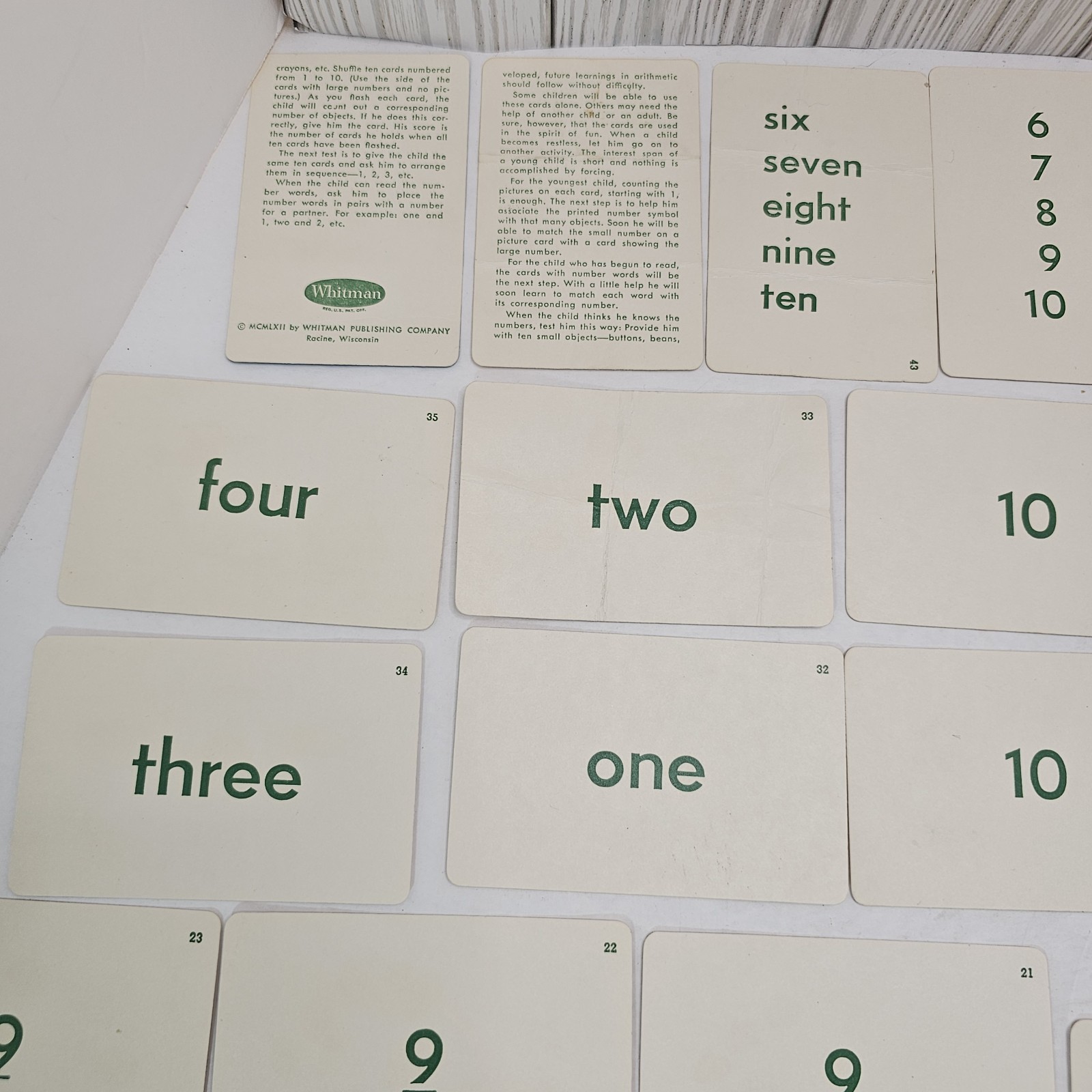 Vintage Whitman Number Concept Flash Playing Cards #4577:39 Complete Ephemera