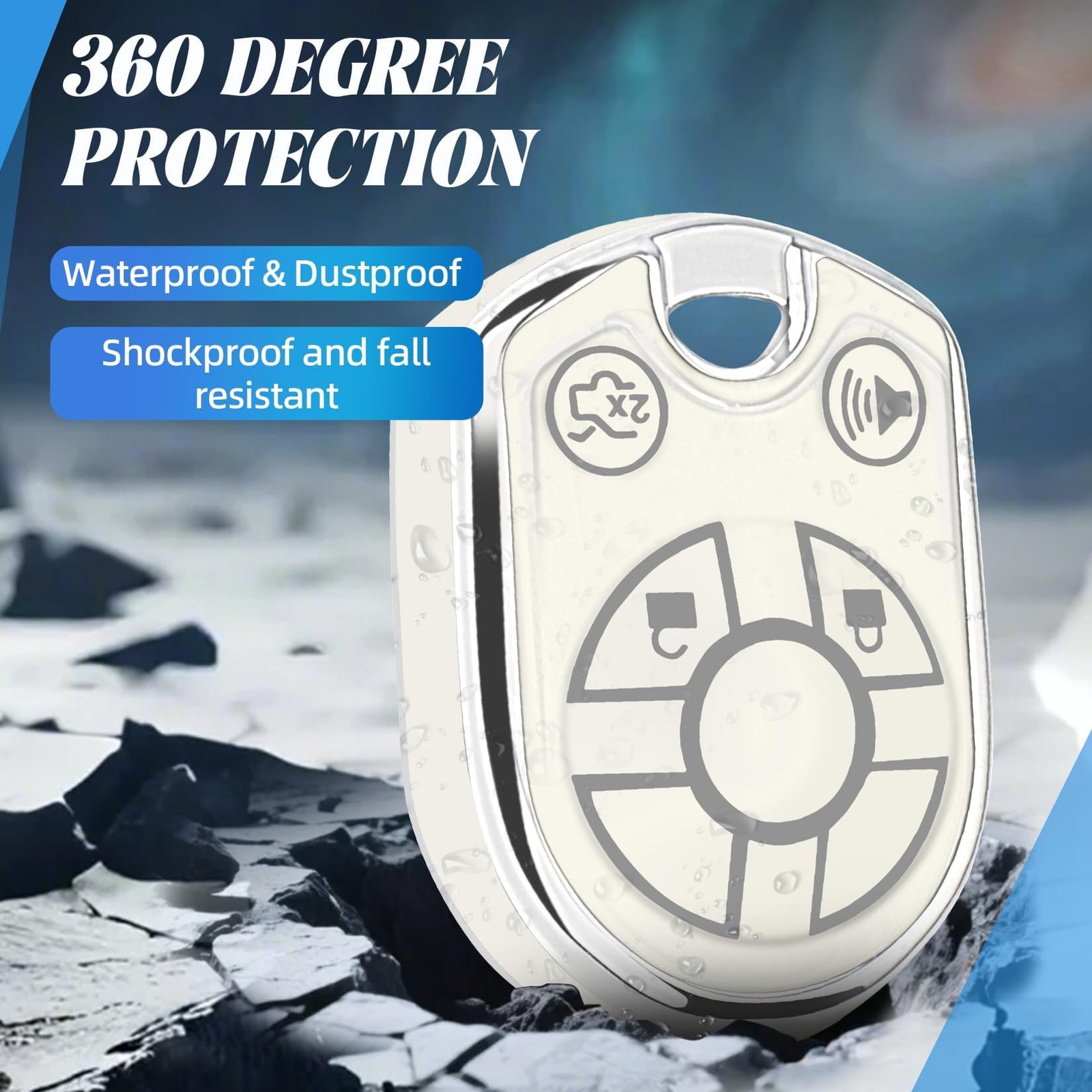 MILD EAST for Ford Key Fob Cover with Key Chain, Soft TPU Car Key Protector C…