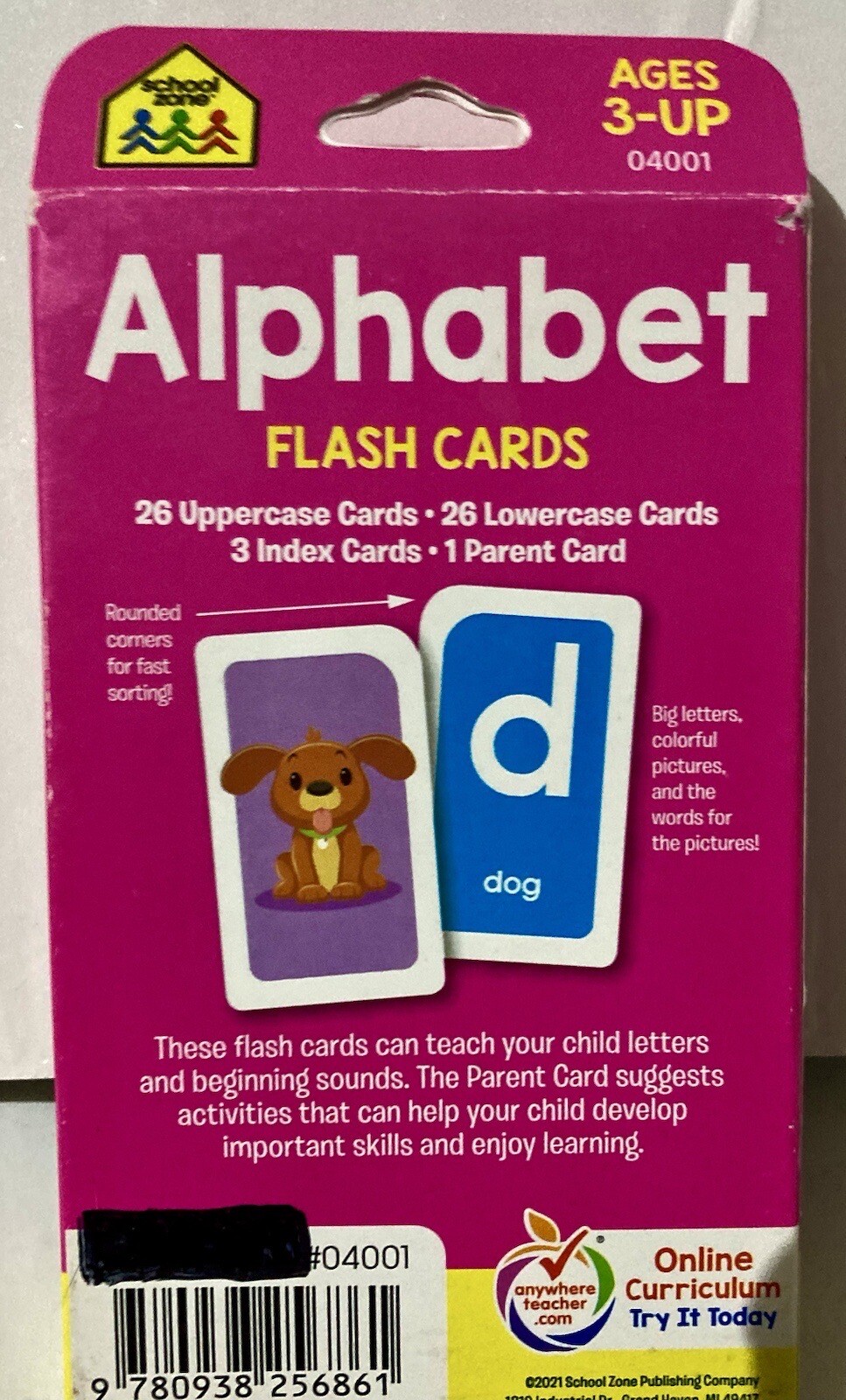 School Zone Alphabet Flash Cards Deck Home School Age 3+