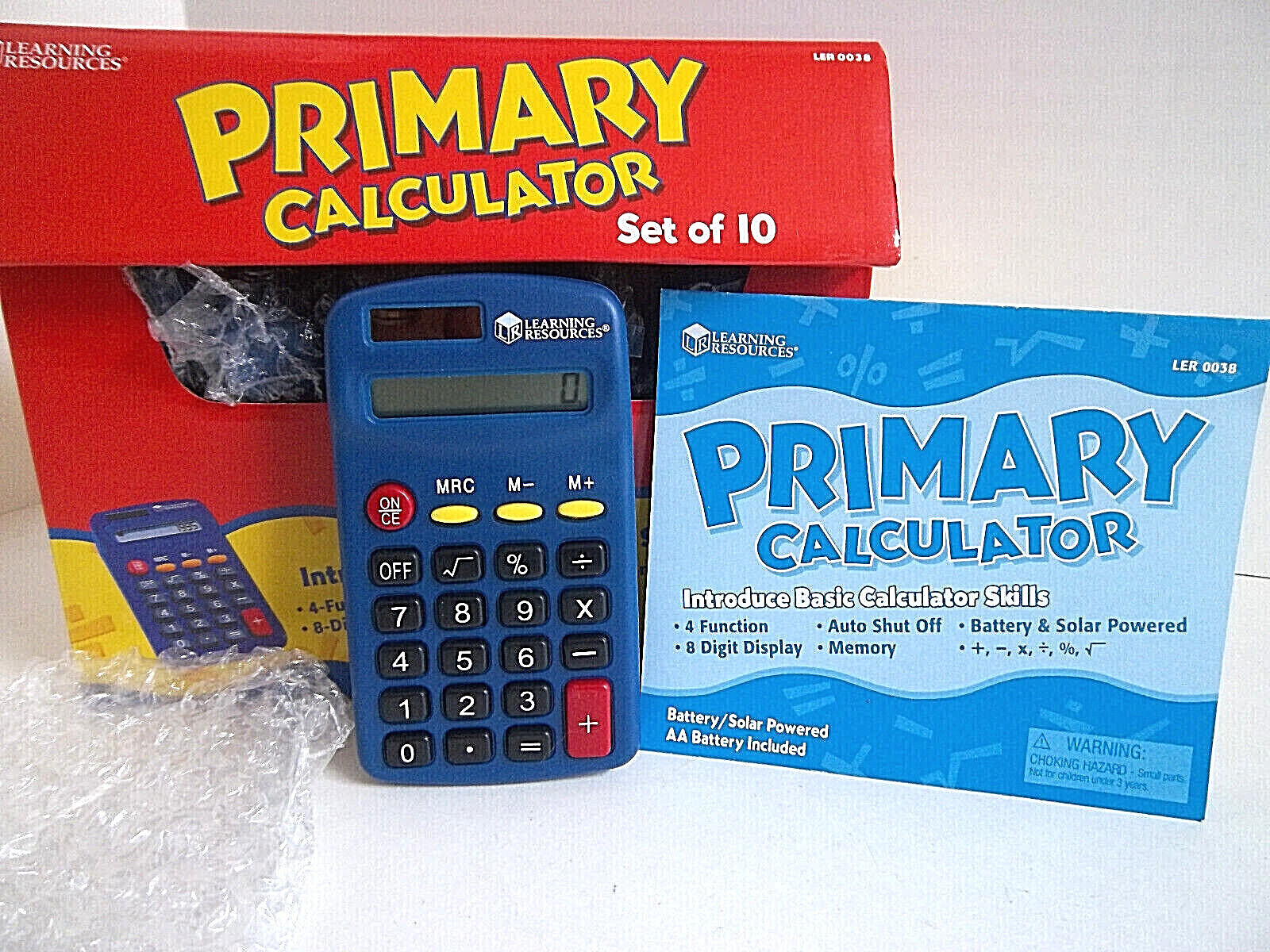 Learning Resources Primary Calculator Solar & Battery Powered Educational
