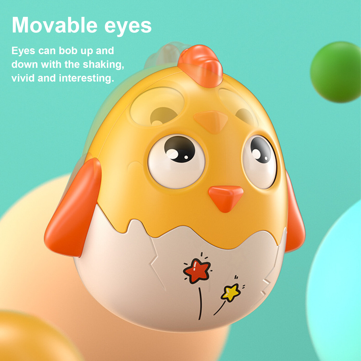 Educational Baby Toy,Chicken Tumbler Bell for Intellectual Development