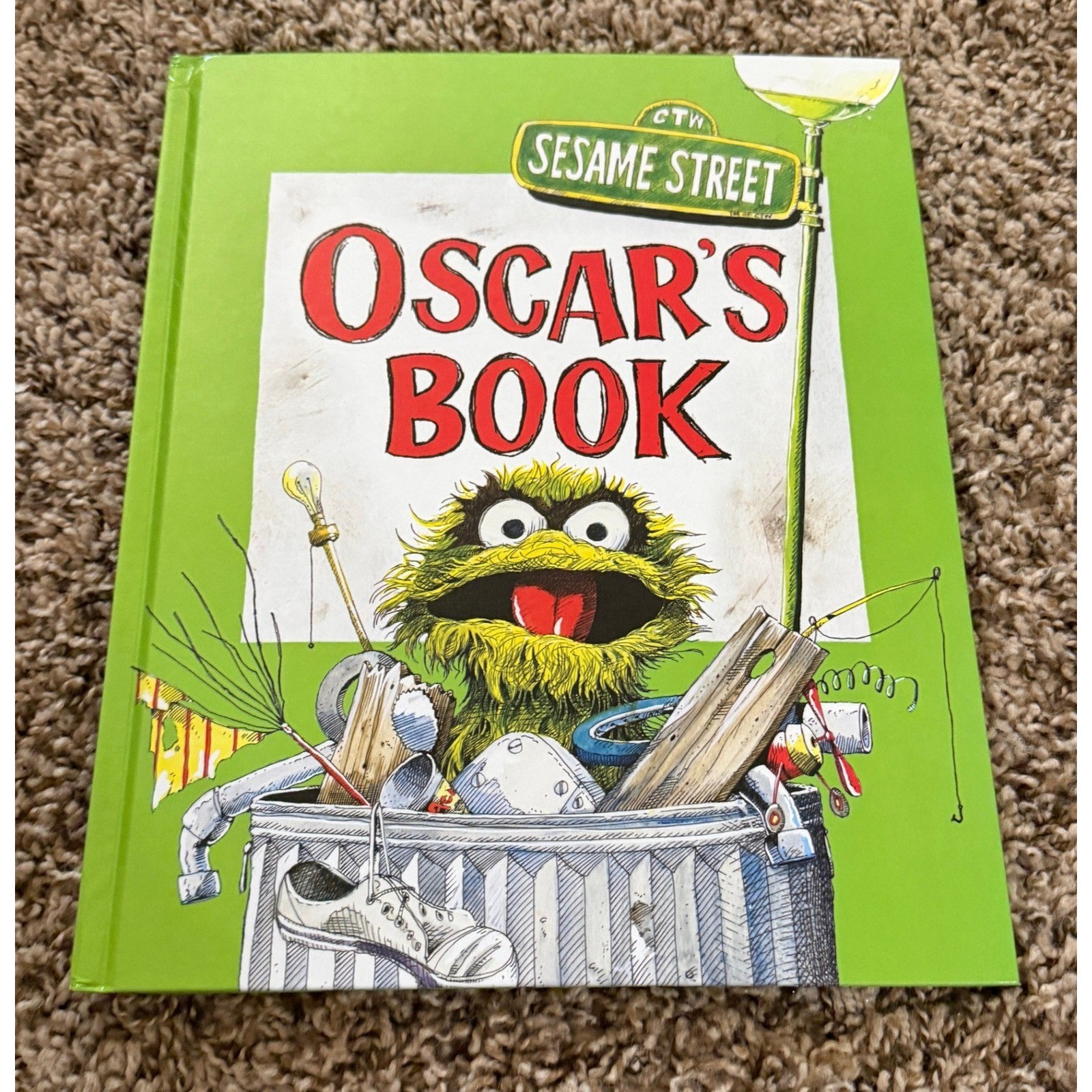 Sesame Street Oscar’s Book (Hardcover) & Plush Oscar the Grouch Charter (NWT)