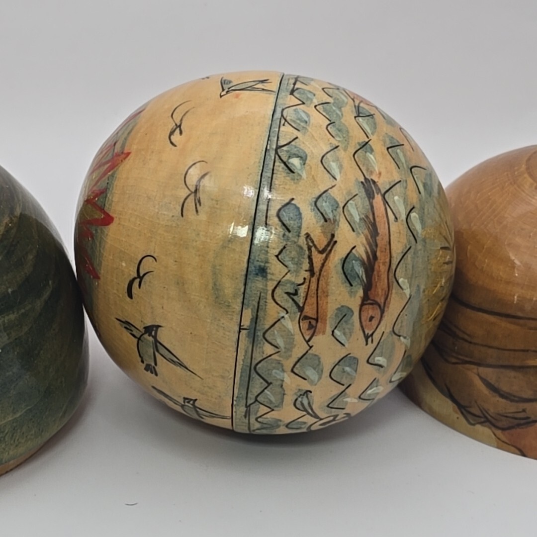 Nesting Globe Ball Sphere Earth Volcano Water Sky Birds Man Woman Creation 3″