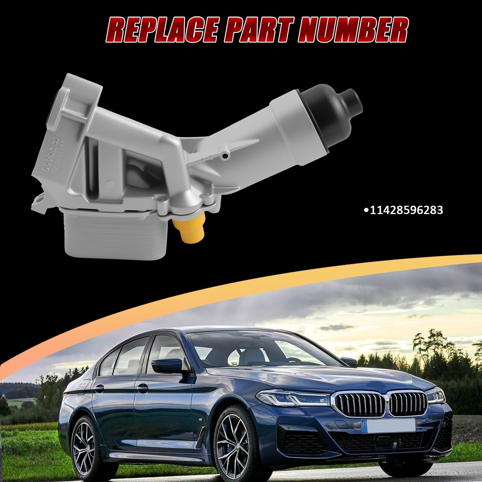 11428596283 Upgrade Aluminium Engine Oil Cooler Filter Housing With Gasket As…