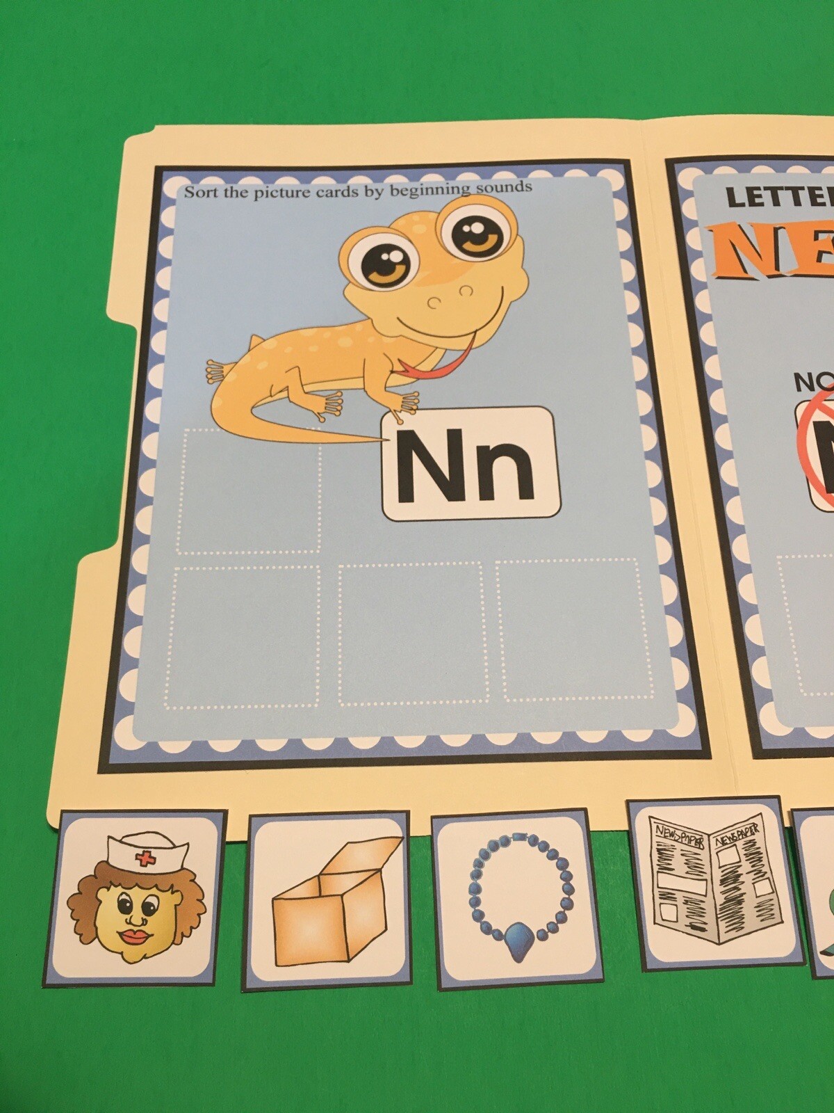 Newton Newt – Letter Nn – DIY File Folder game – Printed / Uncut