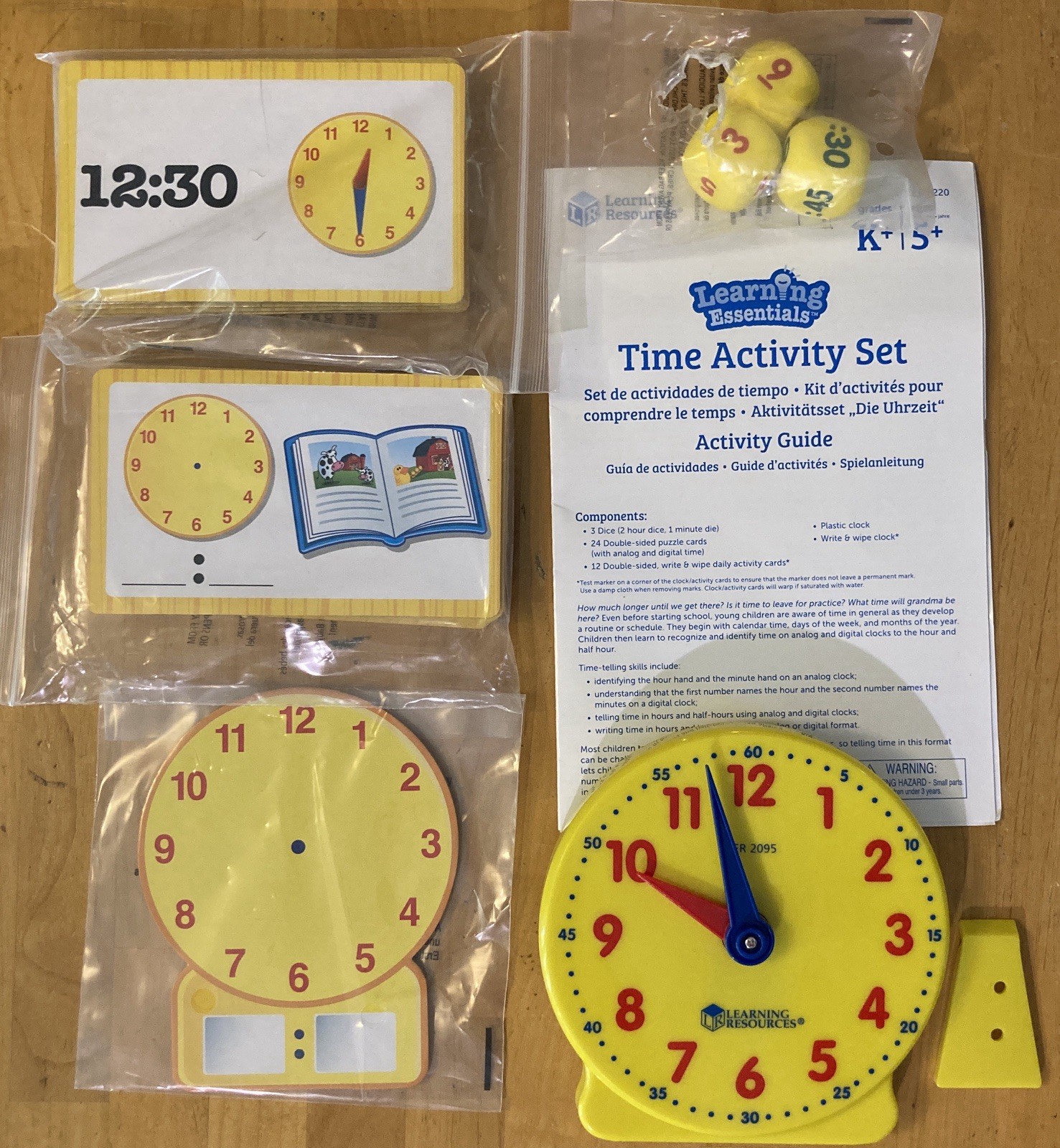 Learning Resources Time Activity Set Learn to Tell Time Toy for Kids