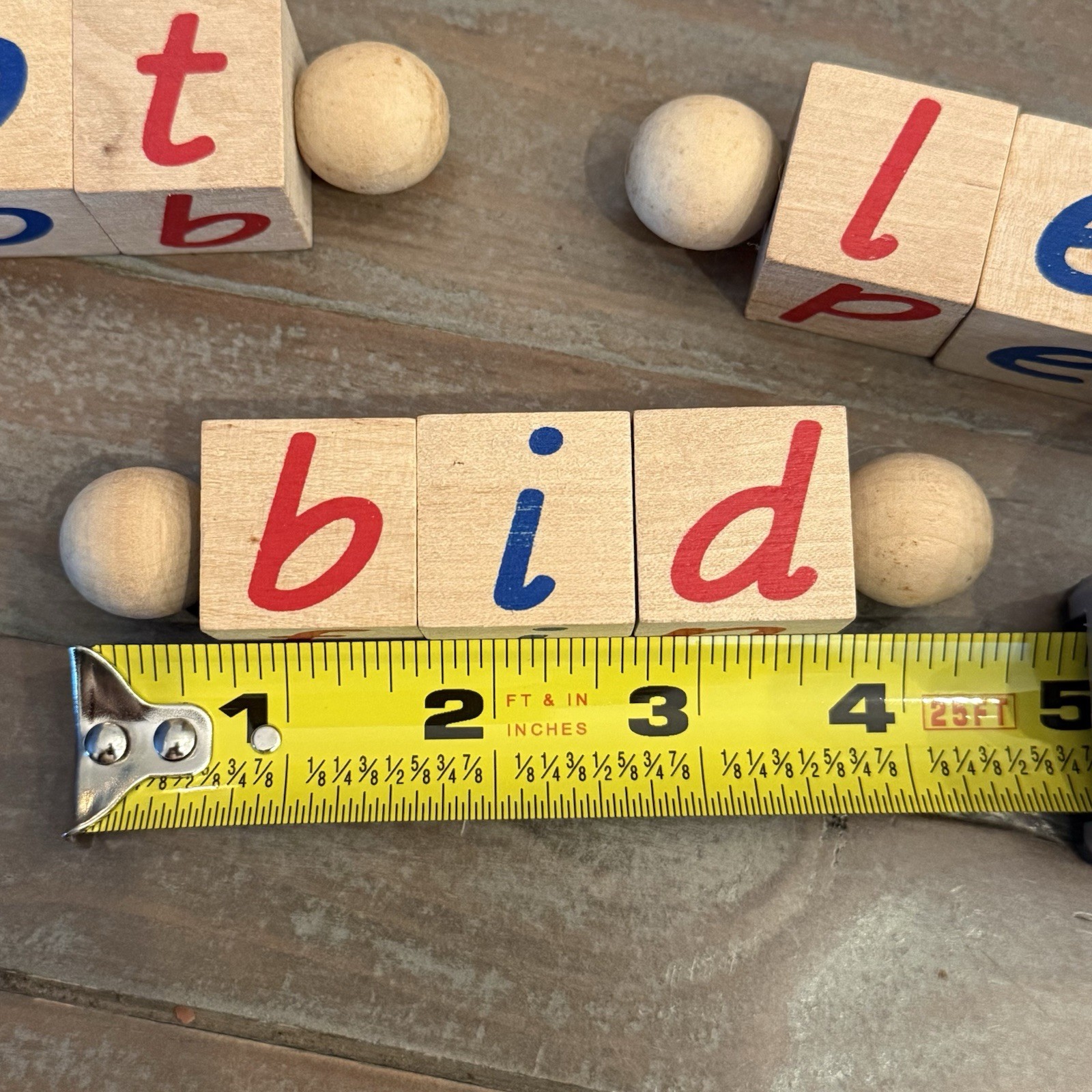 Montessori Phonetic Reading Blocks, Reading Educational Toy Set Of 5 Homeschool