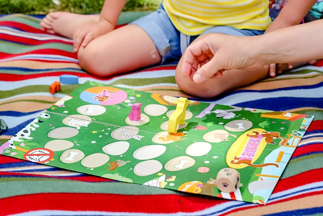 Mom’N Pups Wooden Social Play Game | Cooperative Preschool Learning for Kids | B