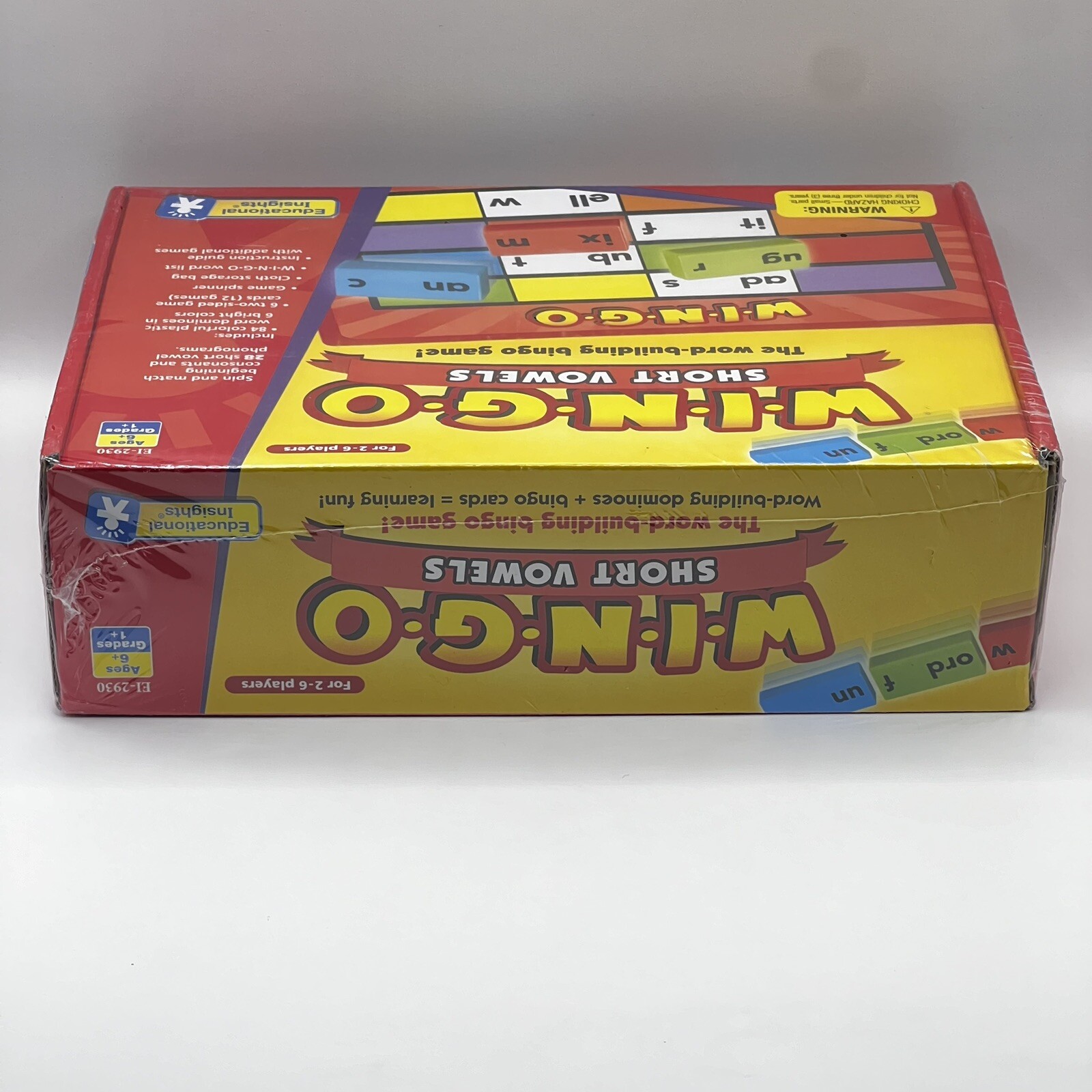 New! W.i.n.g.o. WINGO Short Vowels By Educational Insights Word Dominoes Bingo