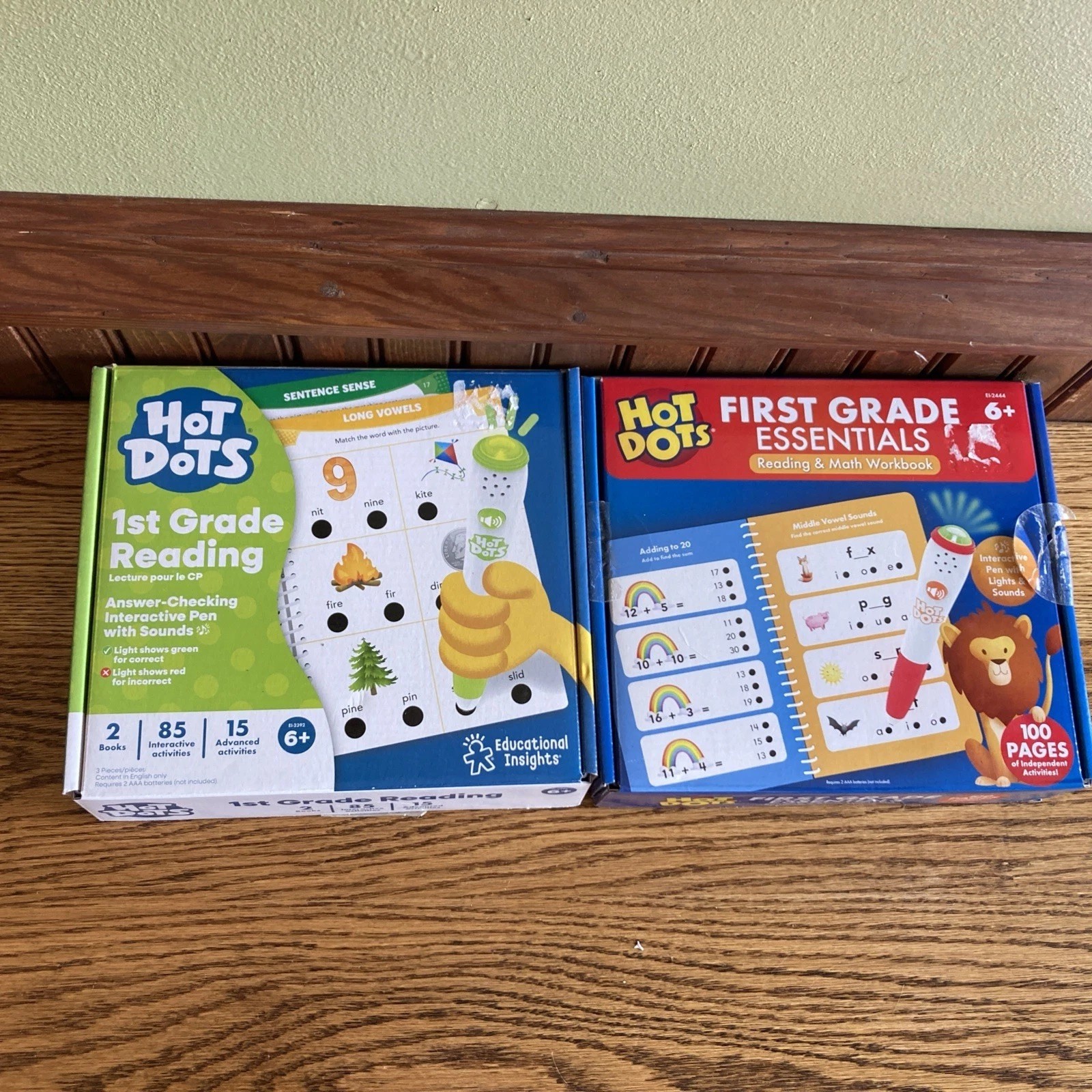 Hot Dots 1st Grade Reading And Math-age 6 School, Homeschool Lot Of 2