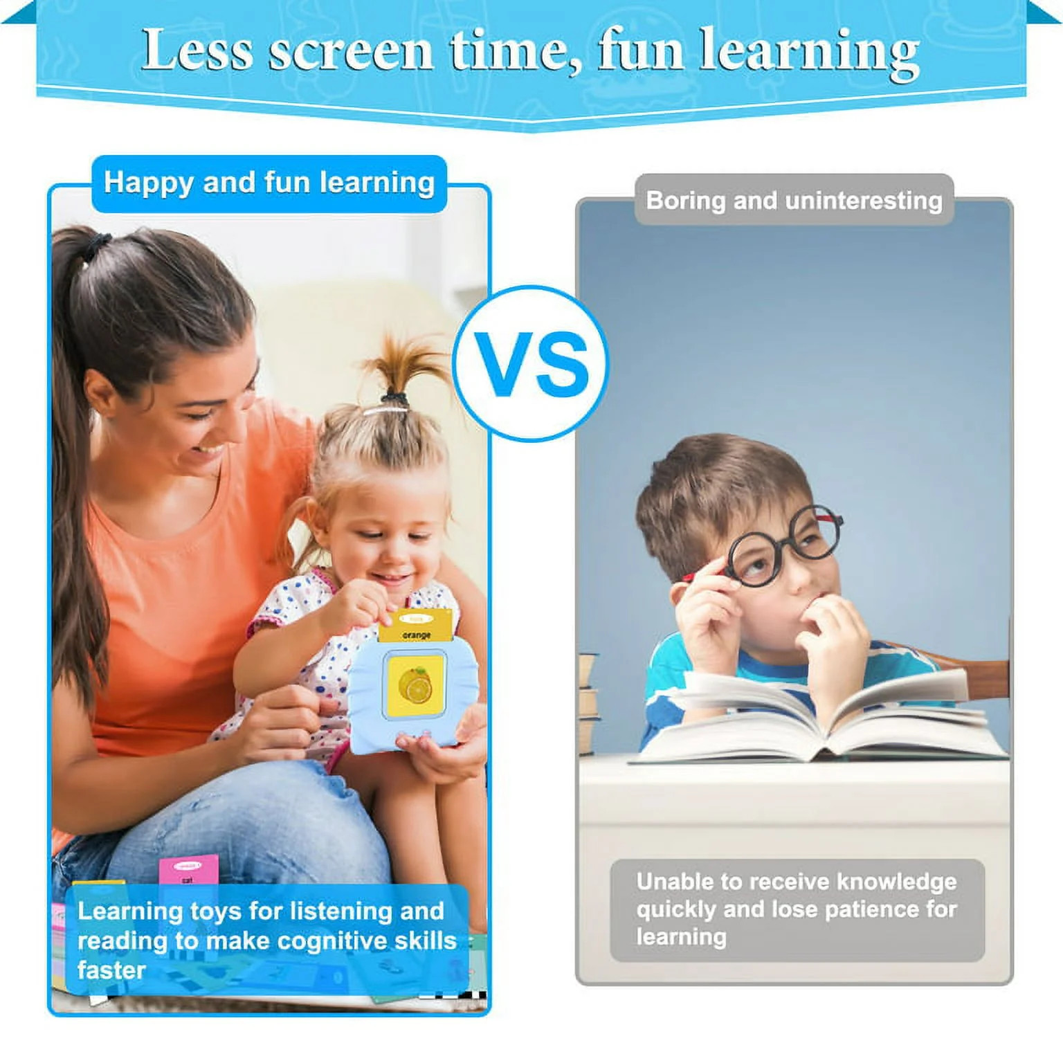Talking Flash Cards Speech Therapy Toys-224 Sight Words Montessori Preschool Edu