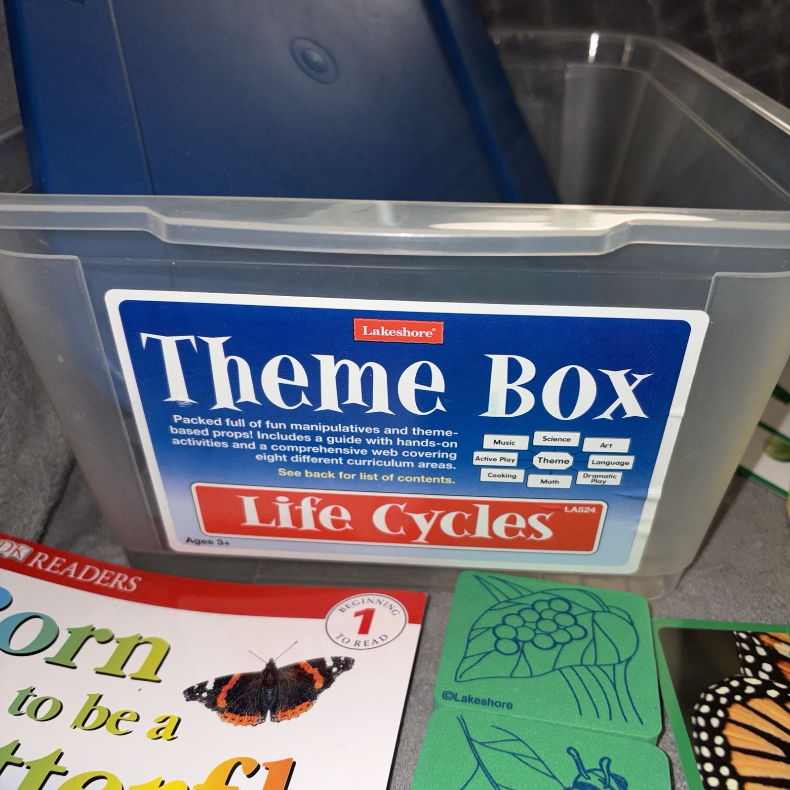 Lakeshore Life Cycles Biology Theme Box Butterfly Frog Greenhouse USA Animals