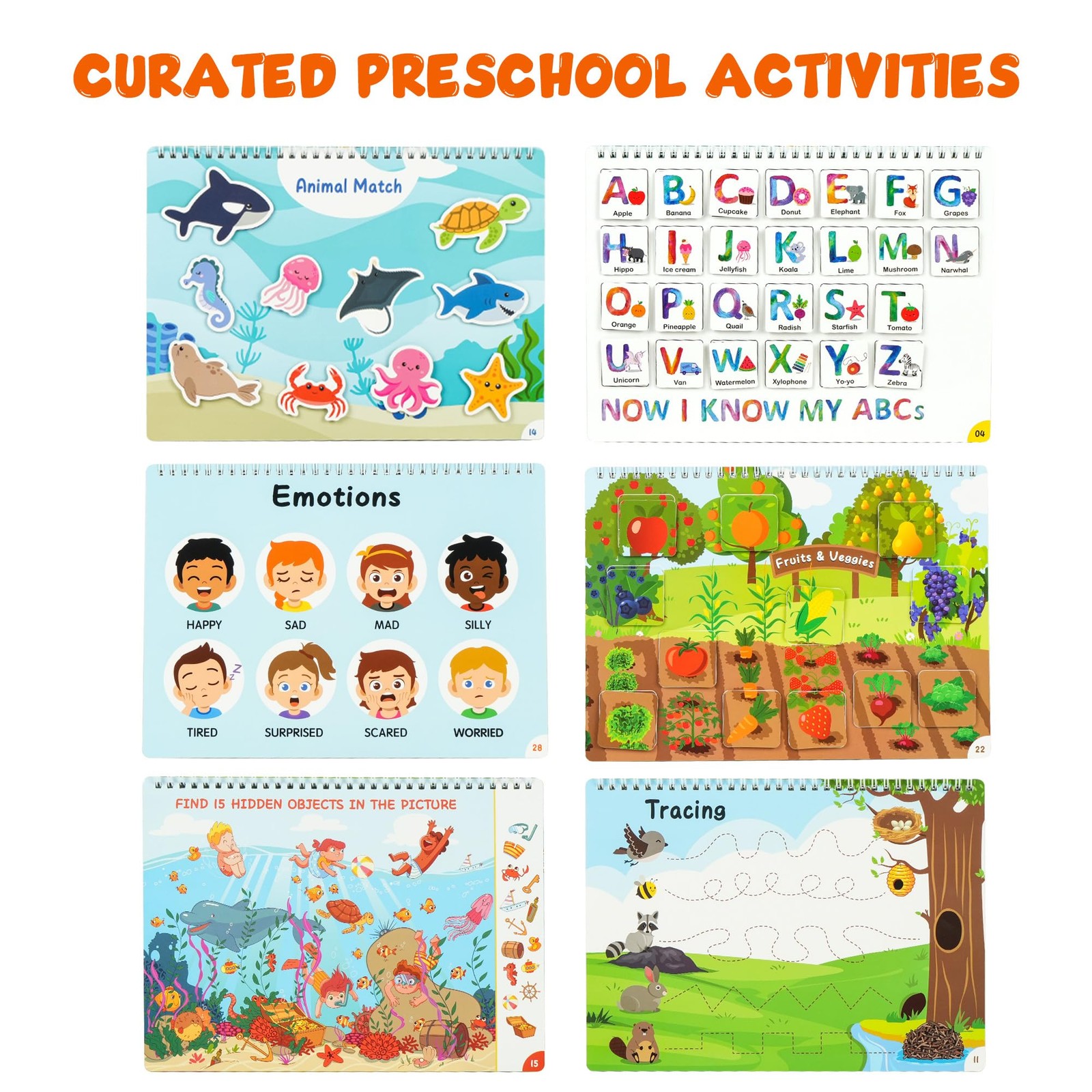 Busy Book for Toddlers, 30 Pages, Pre-Assembled, Preschool Learning Activitie…