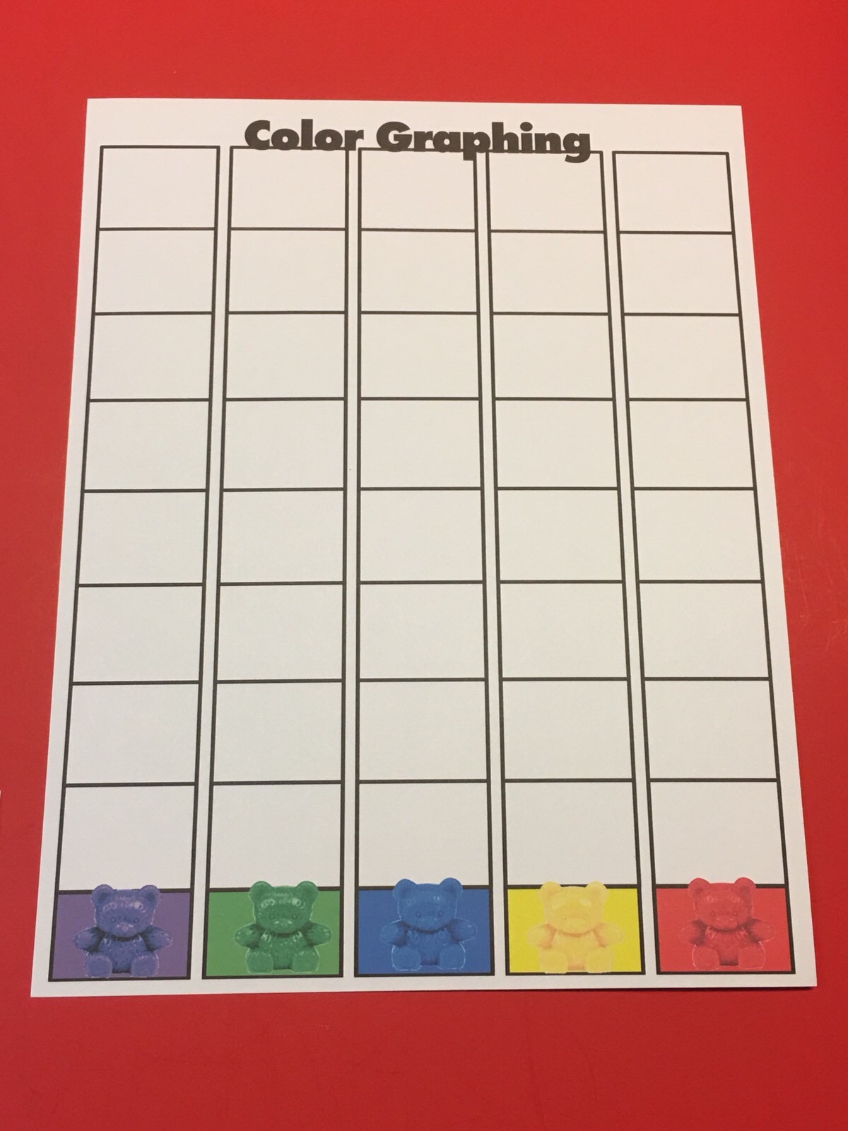 (Set of 10) Bears Color Graphing Learning Mats – Laminated – Preschool