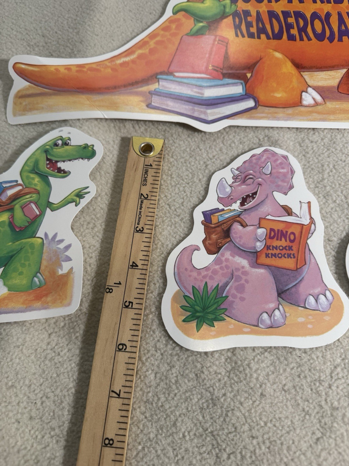 Vintage 90s Dinosaur Classroom School Bulletin Board Reading Books Nostalgia