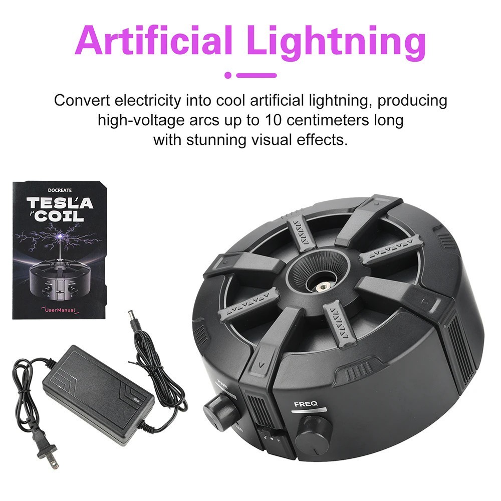 Tesla Coil Bluetooth Music Box Arc Generator Artificial Lightning Touchable AEU