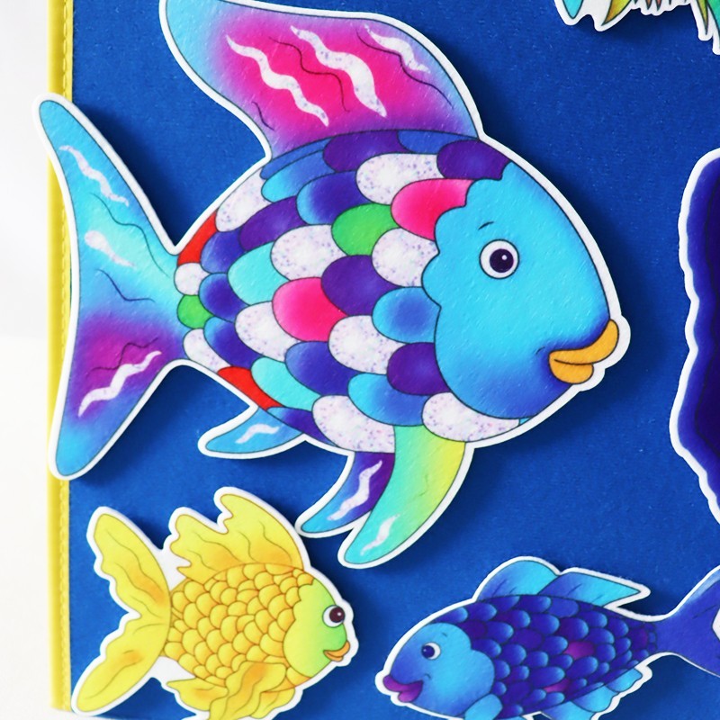 Rainbow Fish Felt Story Set 16-Pcs Flannel Board Educational Toys Preschool Kids