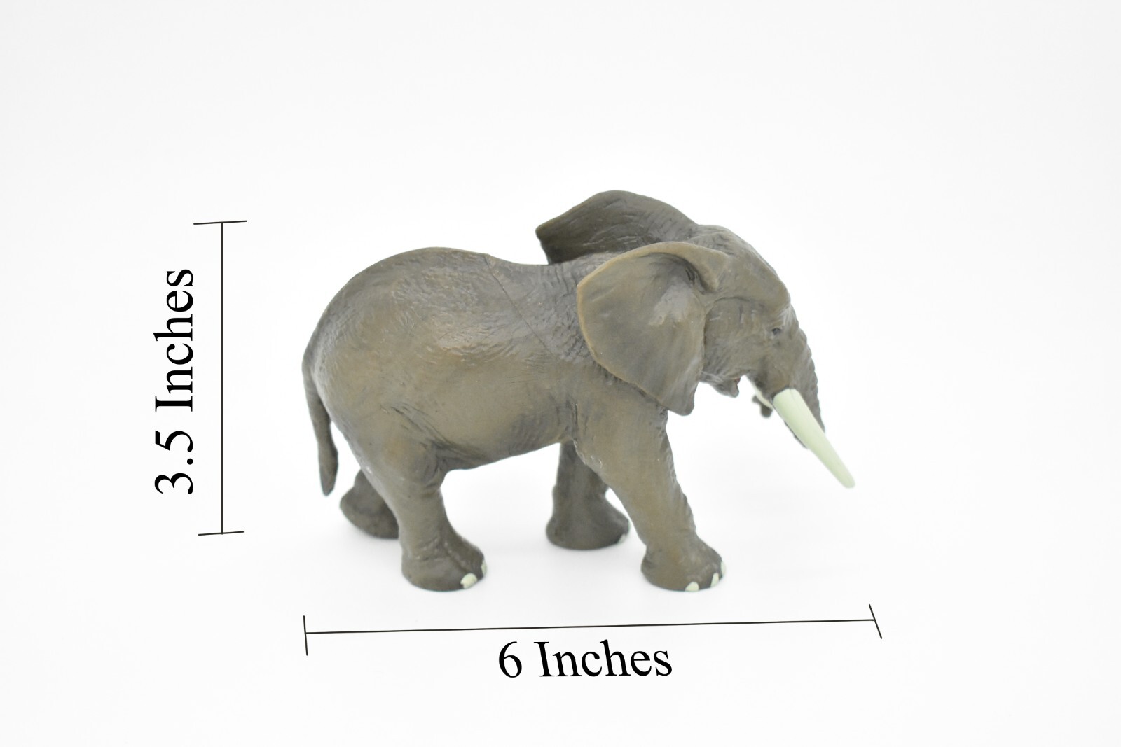Elephant Toy, African, Model, Figure, Educate, Realistic Rubber Reproduction 6″