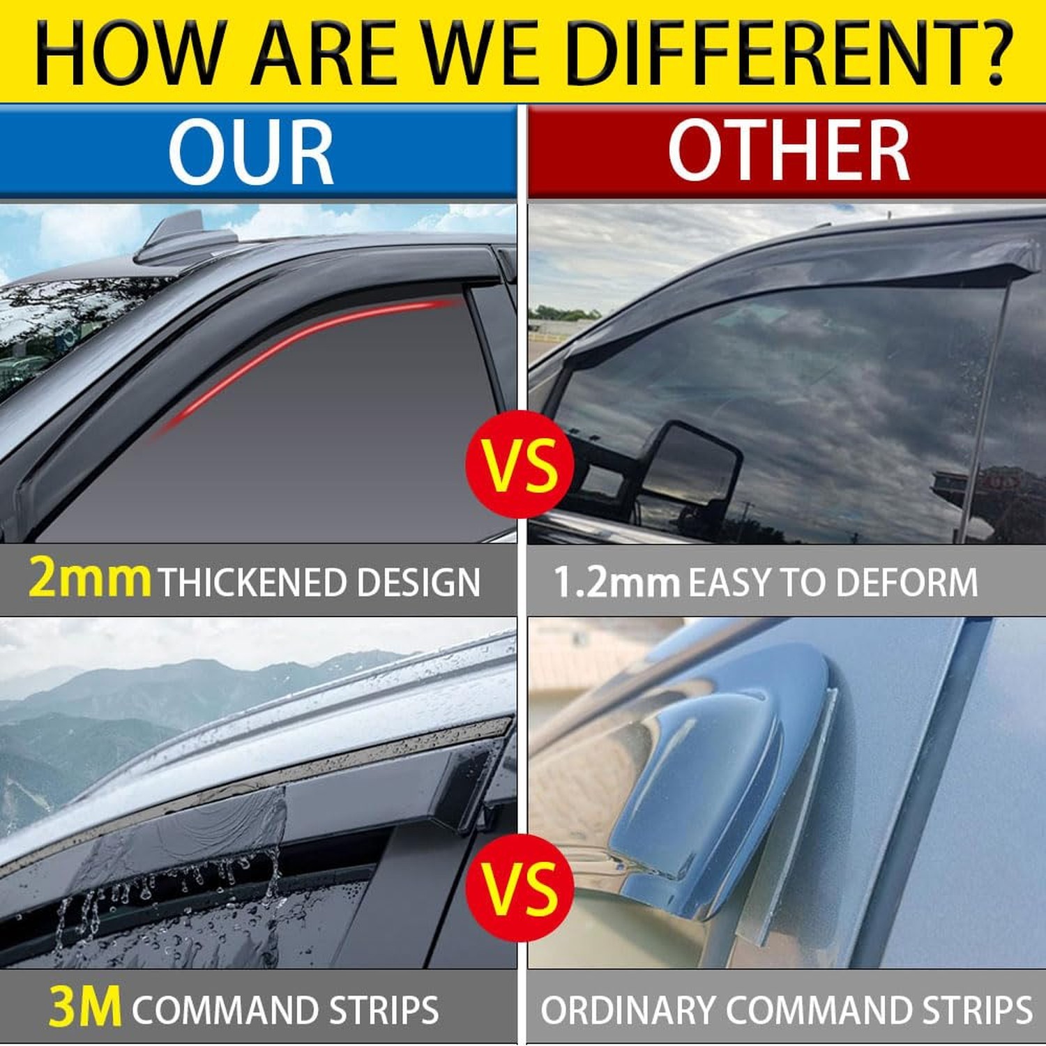 Window Visors Rain Guards for Toyota RAV4 2013 2014 2015 2016 2017 2018 Acces…