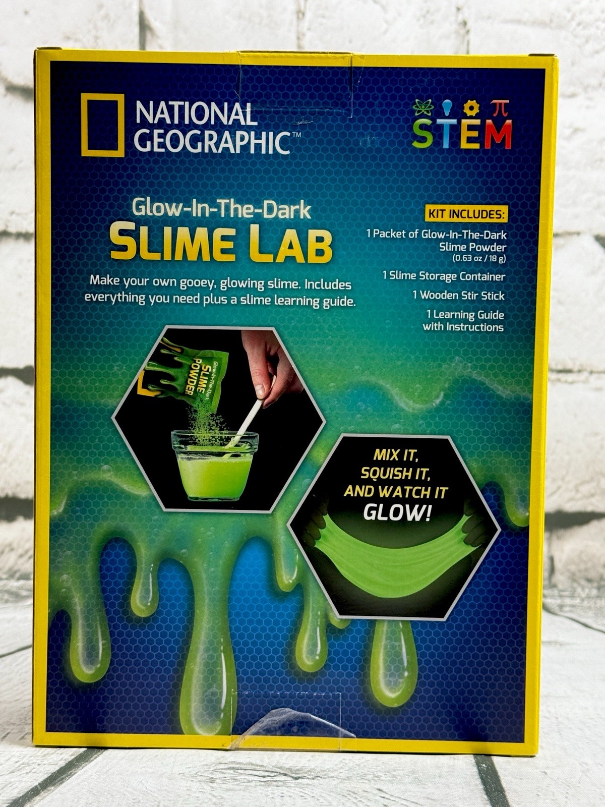 National Geographic STEM GLOW IN DARK Slime Lab~ Amazing Worms Chemistry Kit LOT