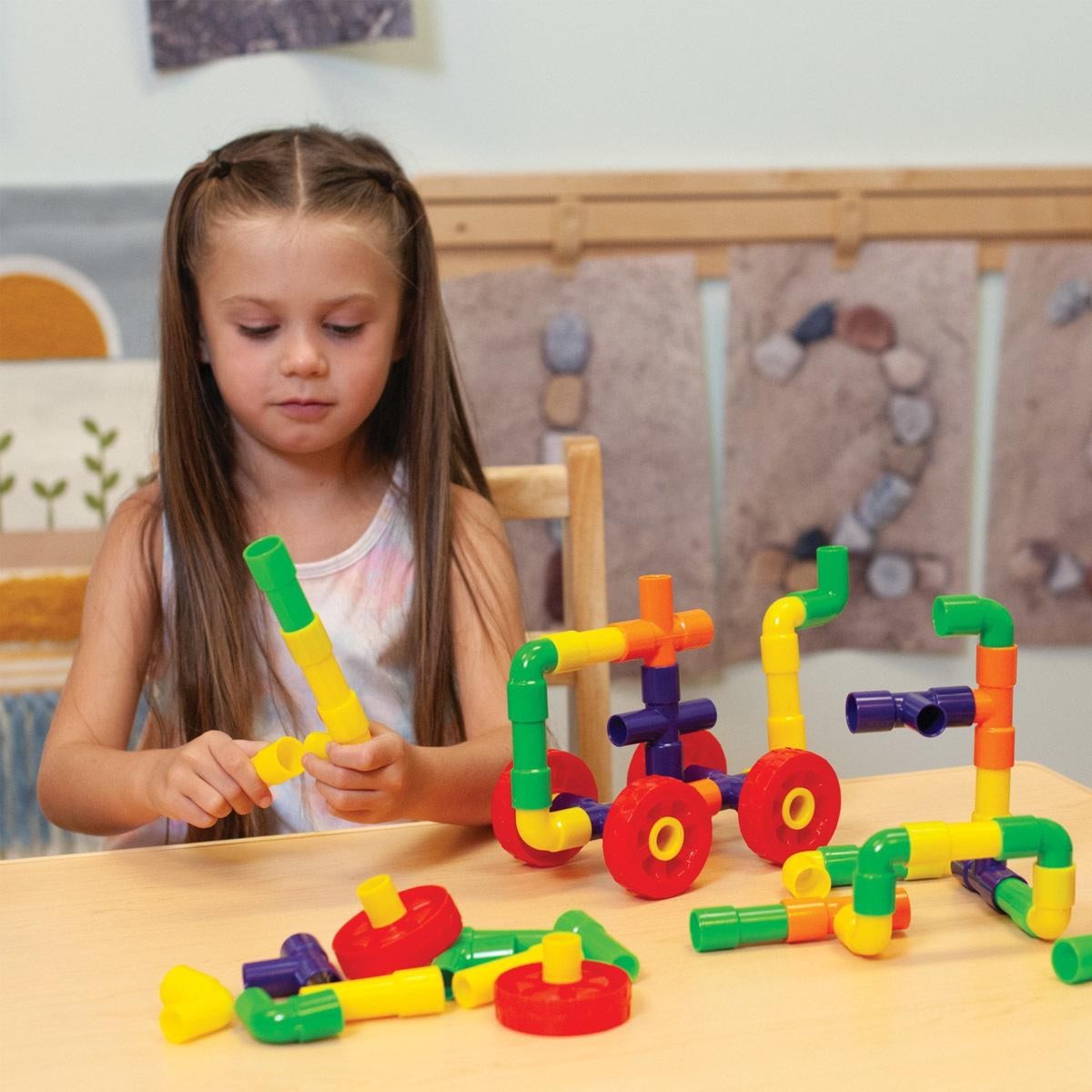 Joyn Toys Tubes and Wheels Construction Building Set – 72 Pieces