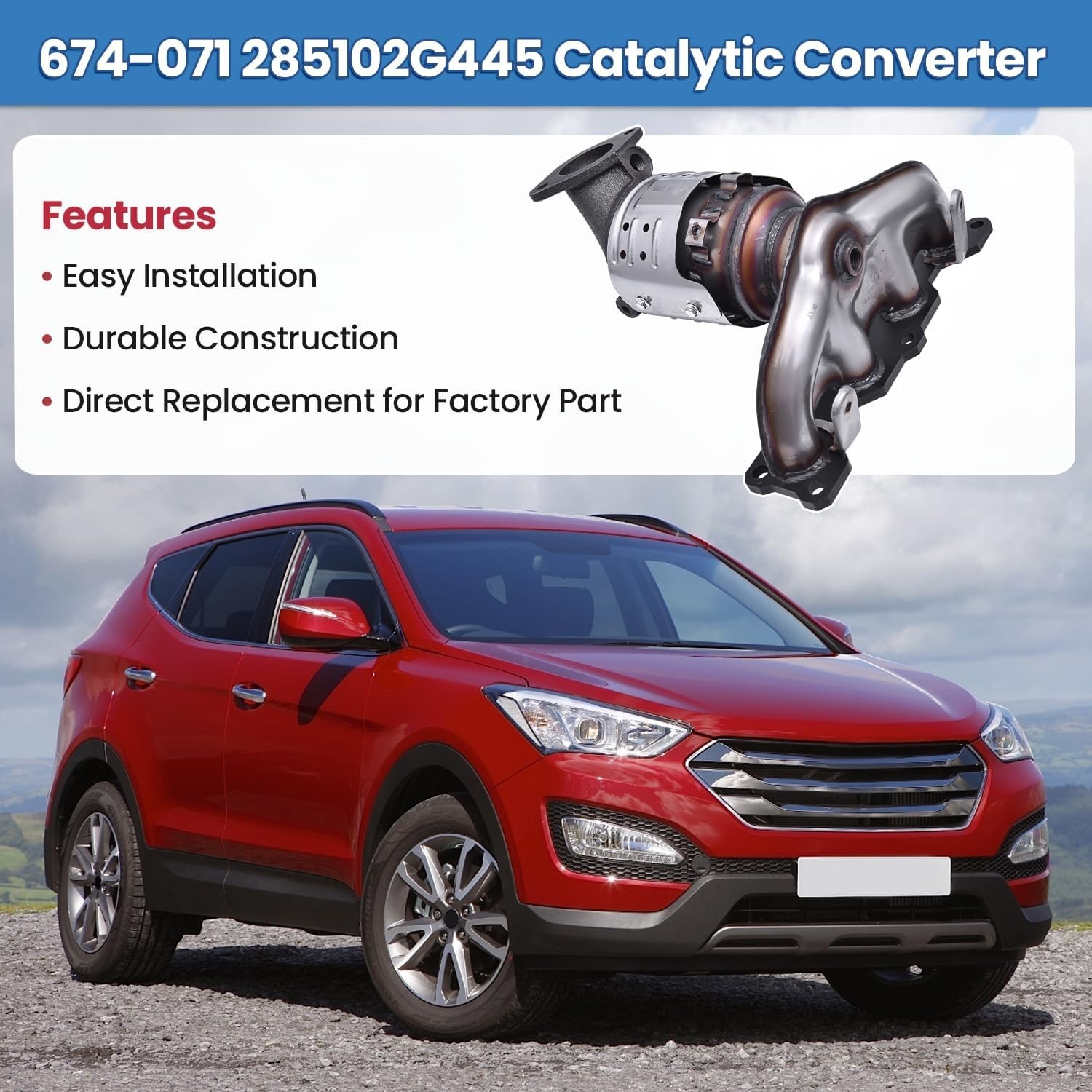 674-071 285102G445 Catalytic Converter Fits for 2013-2016 Hyundai Santa Fe Sport
