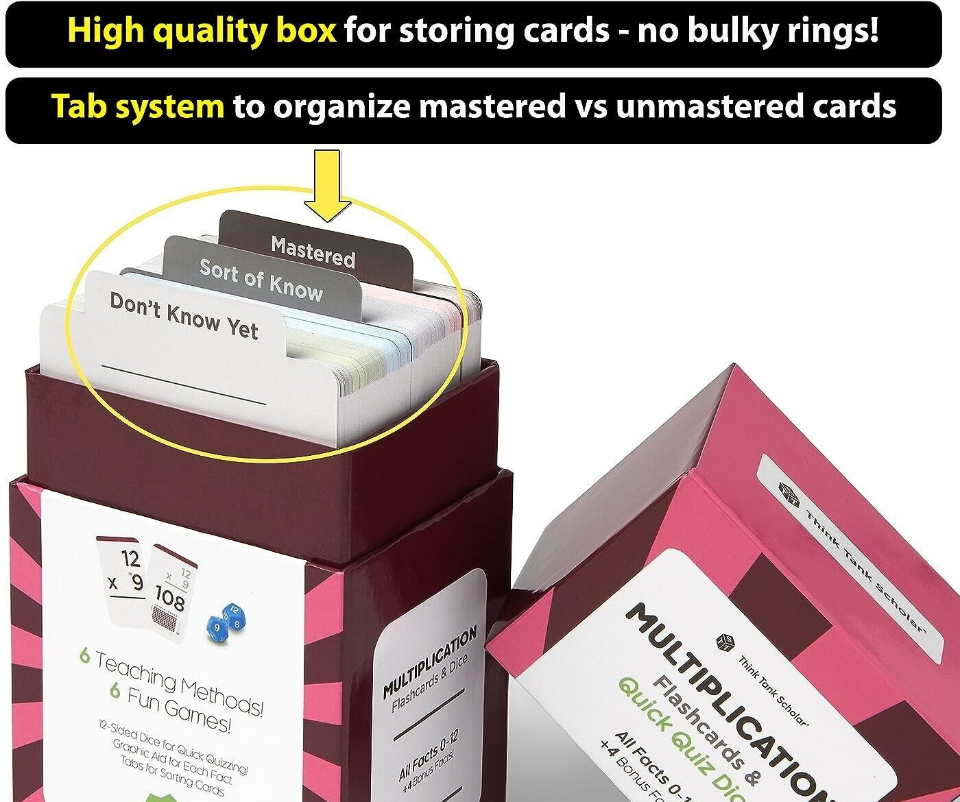 Bundle Think Tank Scholar Multiplication / Division Flash Cards 335 Cards