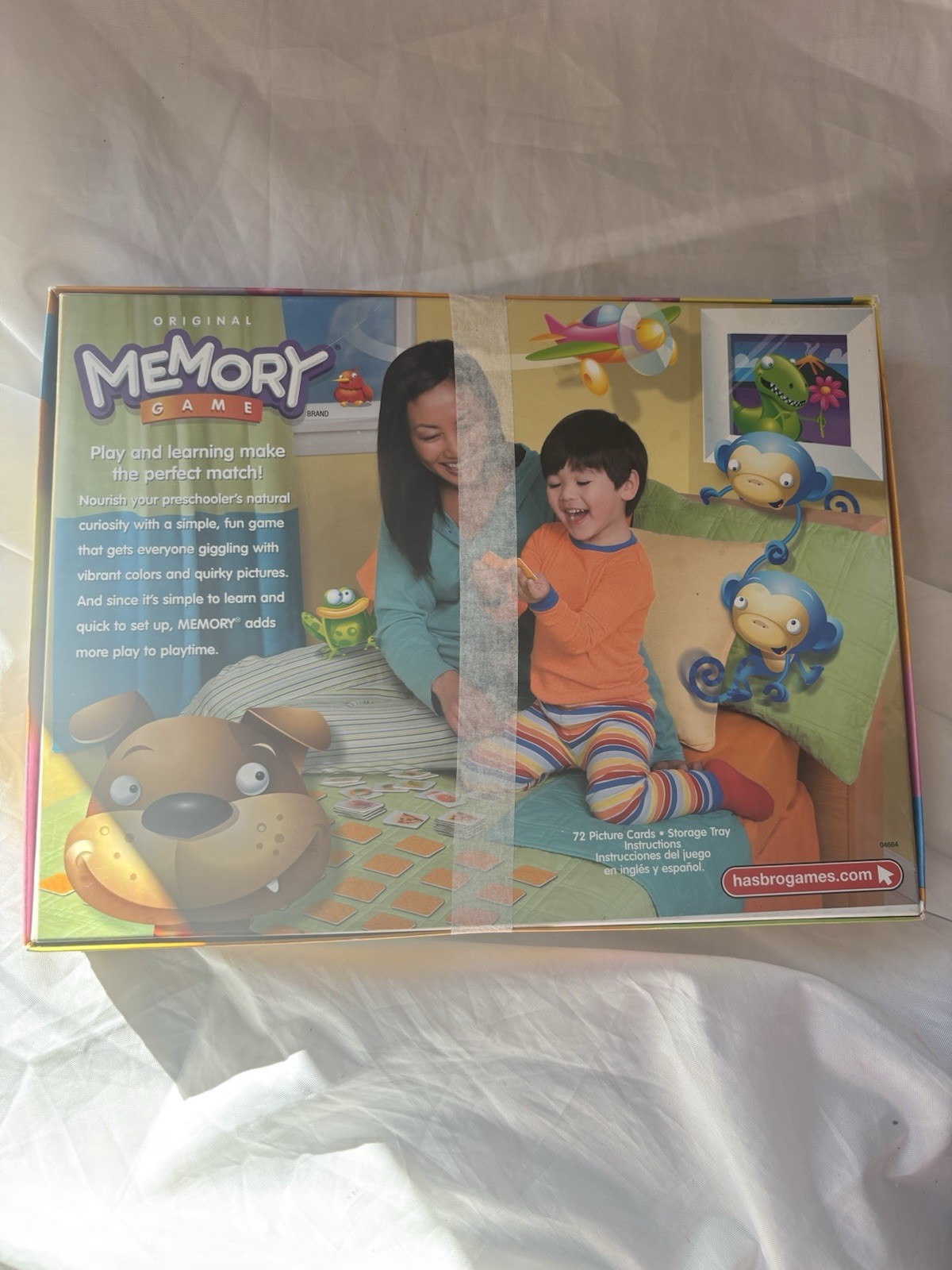 Original Memory Game Hasbro 2007 Complete With 72 Picture Cards And Instructions