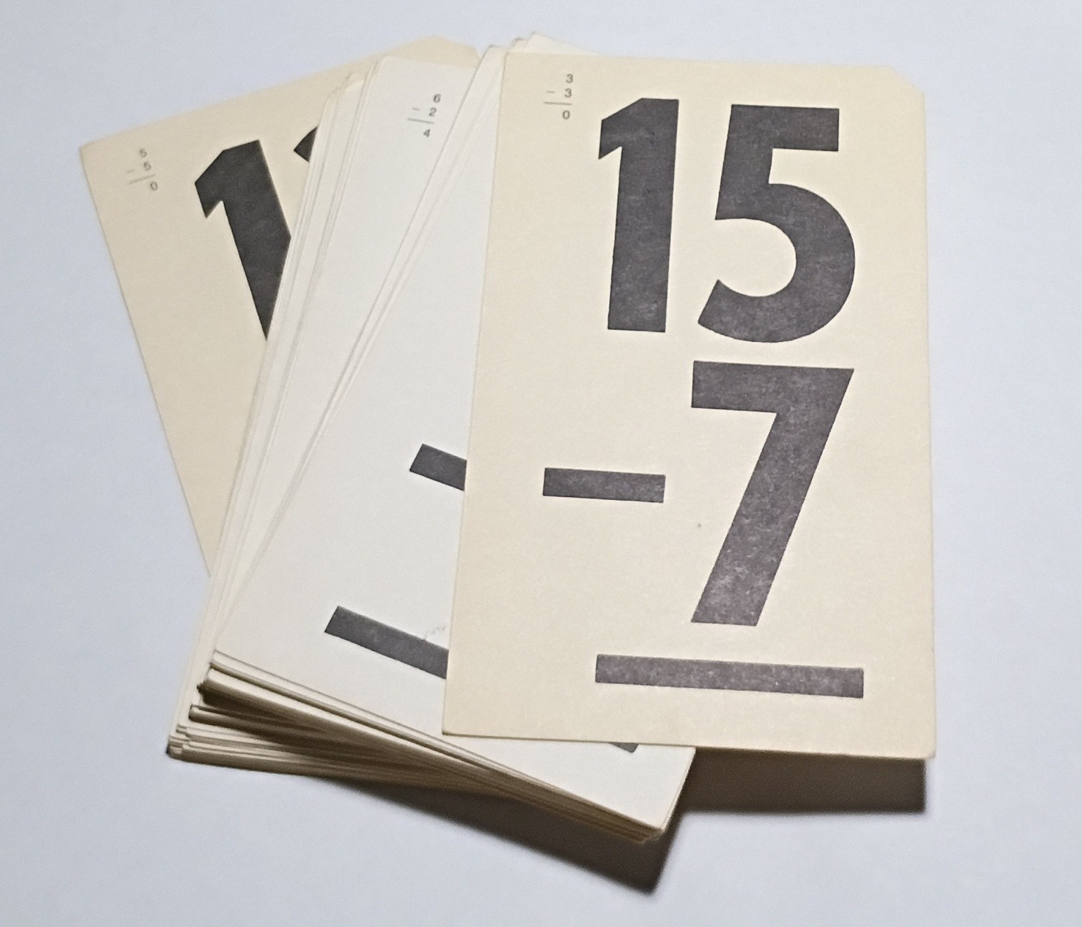 Vintage 1984 Golden Step Ahead Subtraction Flash Cards