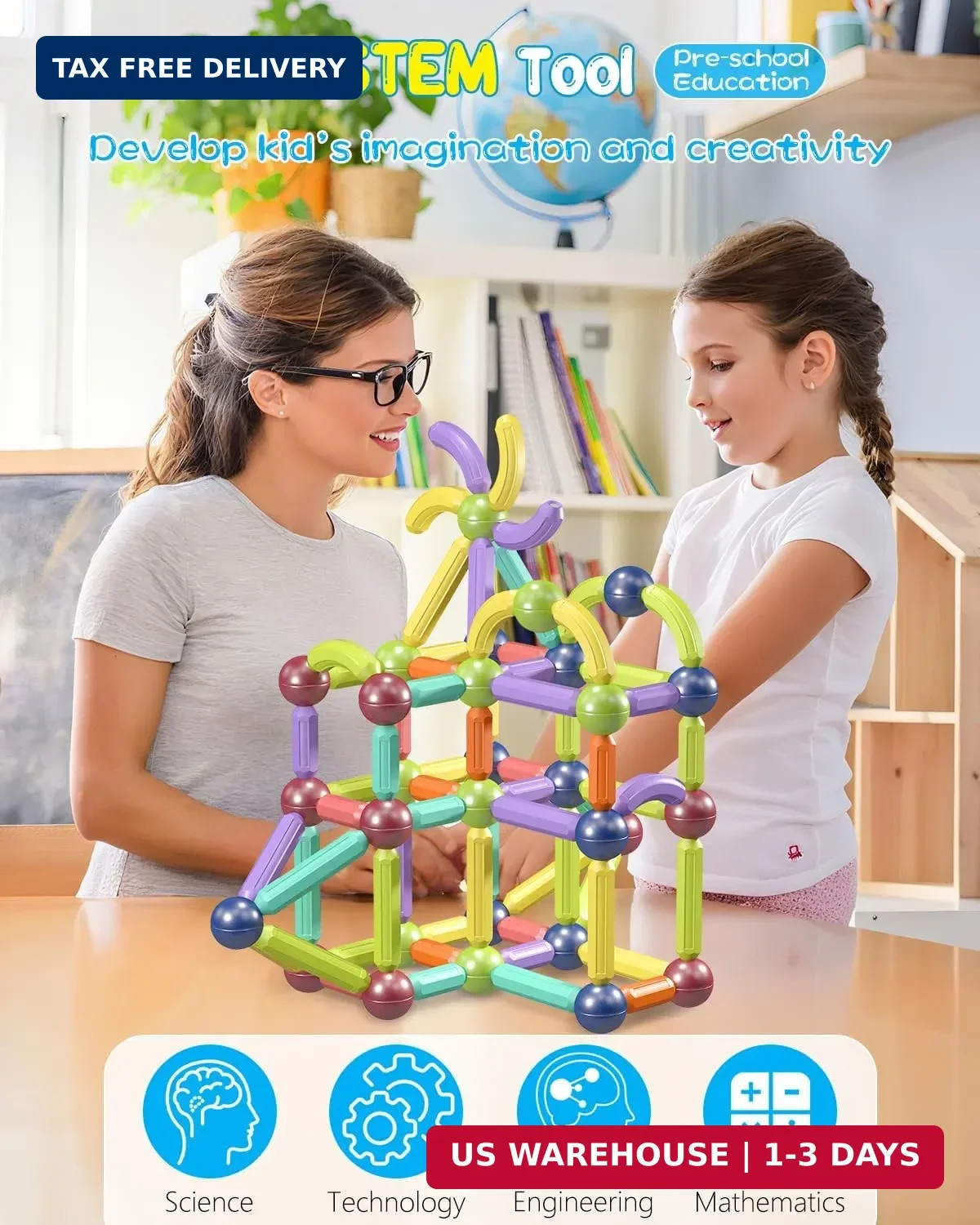 Magnet Toys Magnetic Building Blocks,STEM Starter Toys for Kids Age 3-5Preschool