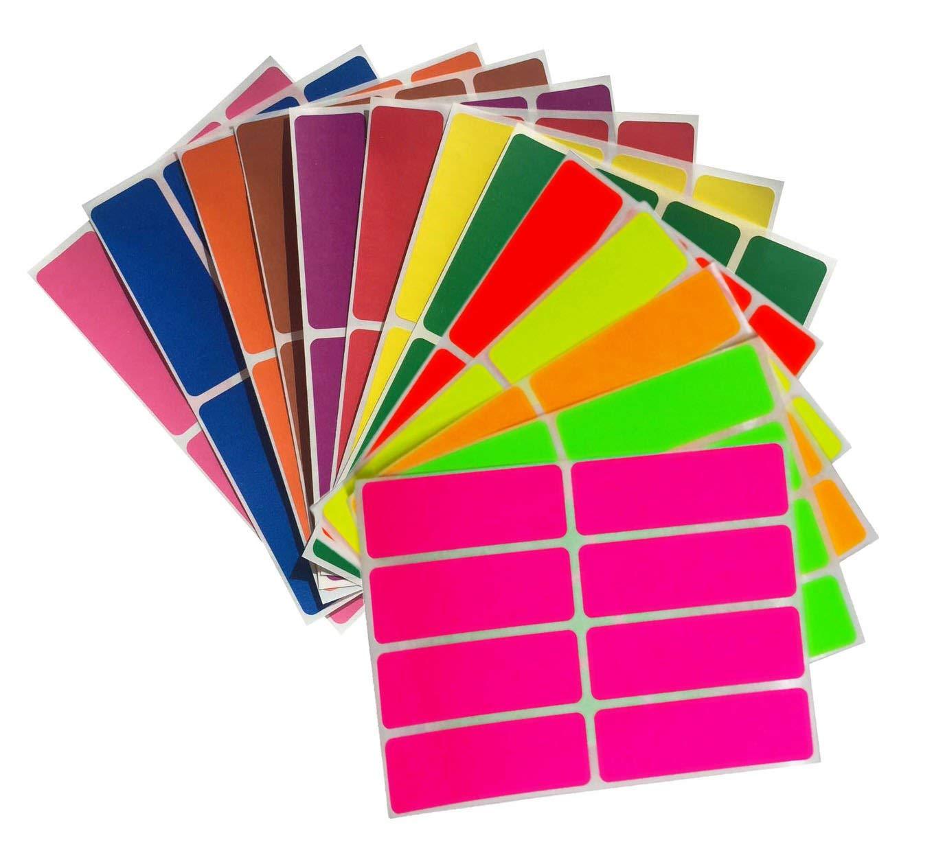 Colored Coding Craft 3 x 1 Inch Stickers 76mm x 25mm Organizing Labels 104 Pack
